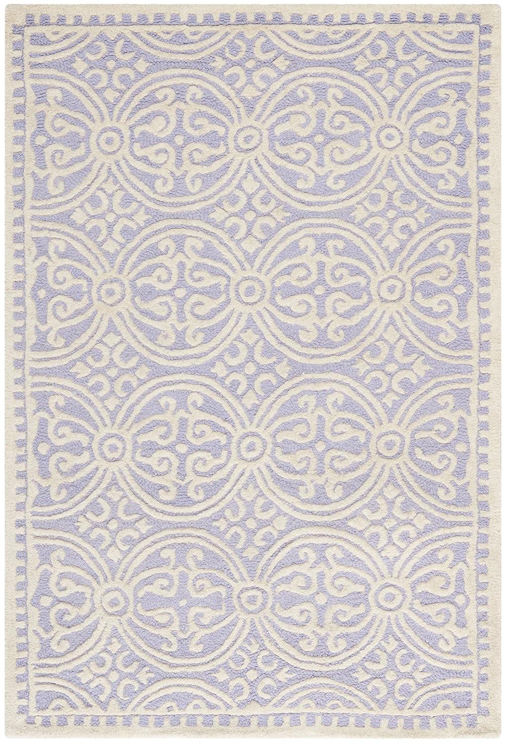 SAFAVIEH Cambridge Collection 3' x 5' Dark Green / Ivory CAM123Y Handmade Moroccan Premium Wool Area Rug