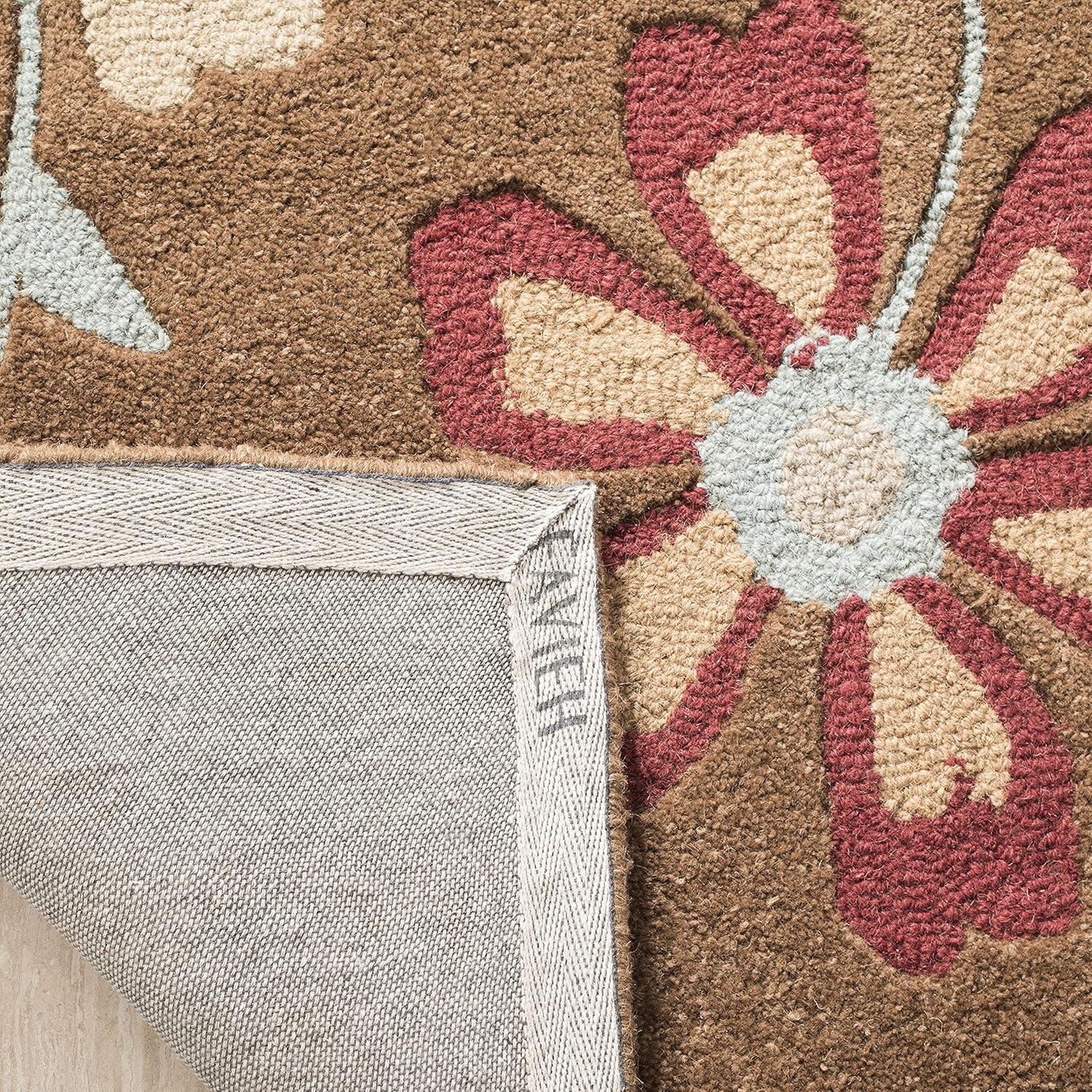 Blossom BLM784 Hand Hooked Area Rug - Camel/Multi - 8'x10' - Safavieh.