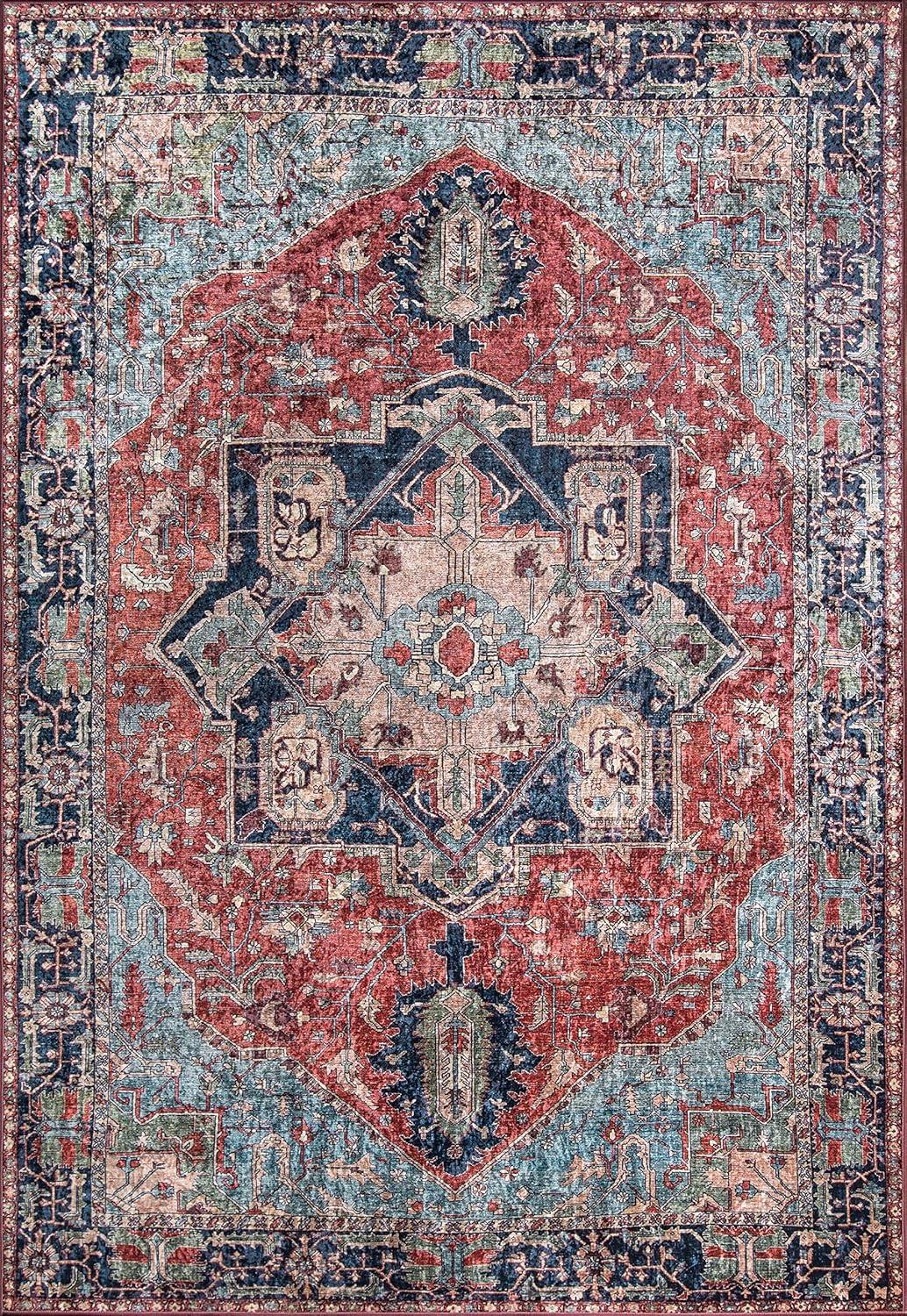Momeni 8'x10' Karachi Lauryn Machine Loomed Area Rug: Multicolored Medallion Pattern, Low Pile, Indoor Use, Polyester