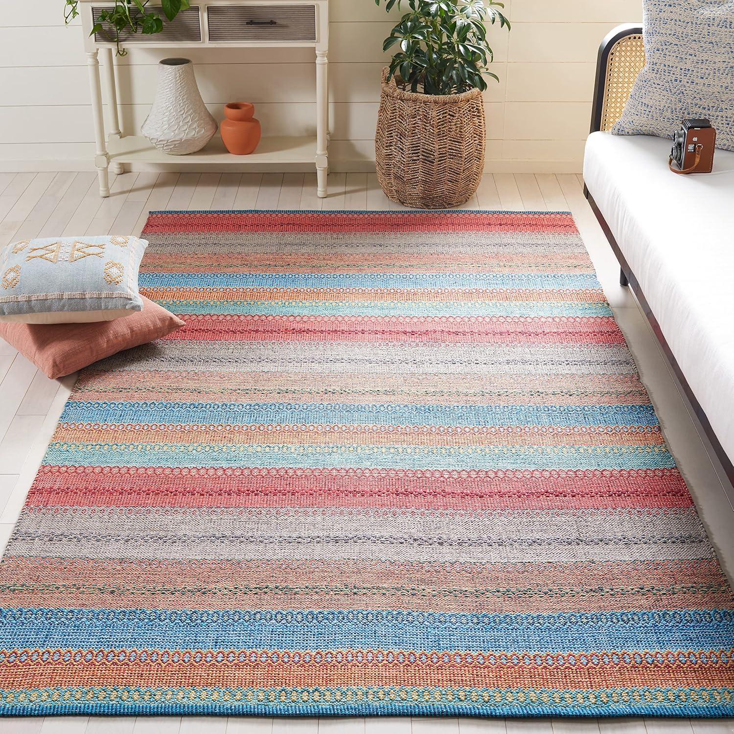 Montauk MTK851 Hand Woven Area Rug - Blue/Pink - 3'x5' - Safavieh.