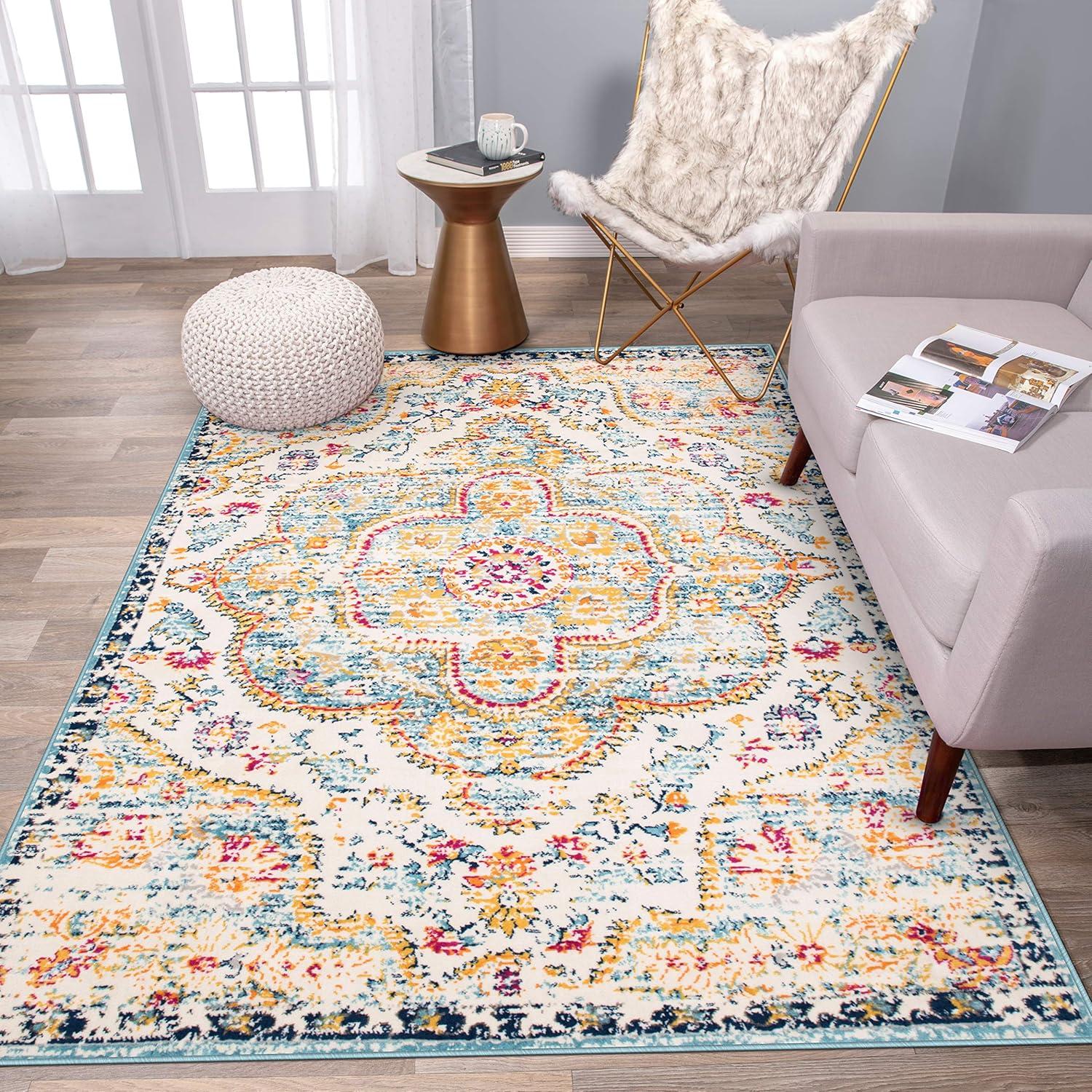 World Rug Gallery Distressed Vintage Bohemian Area Rug