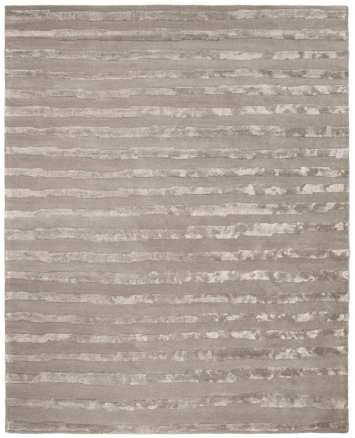 SAFAVIEH Soho Alec Striped Wool Area Rug, Grey, 11' x 15'
