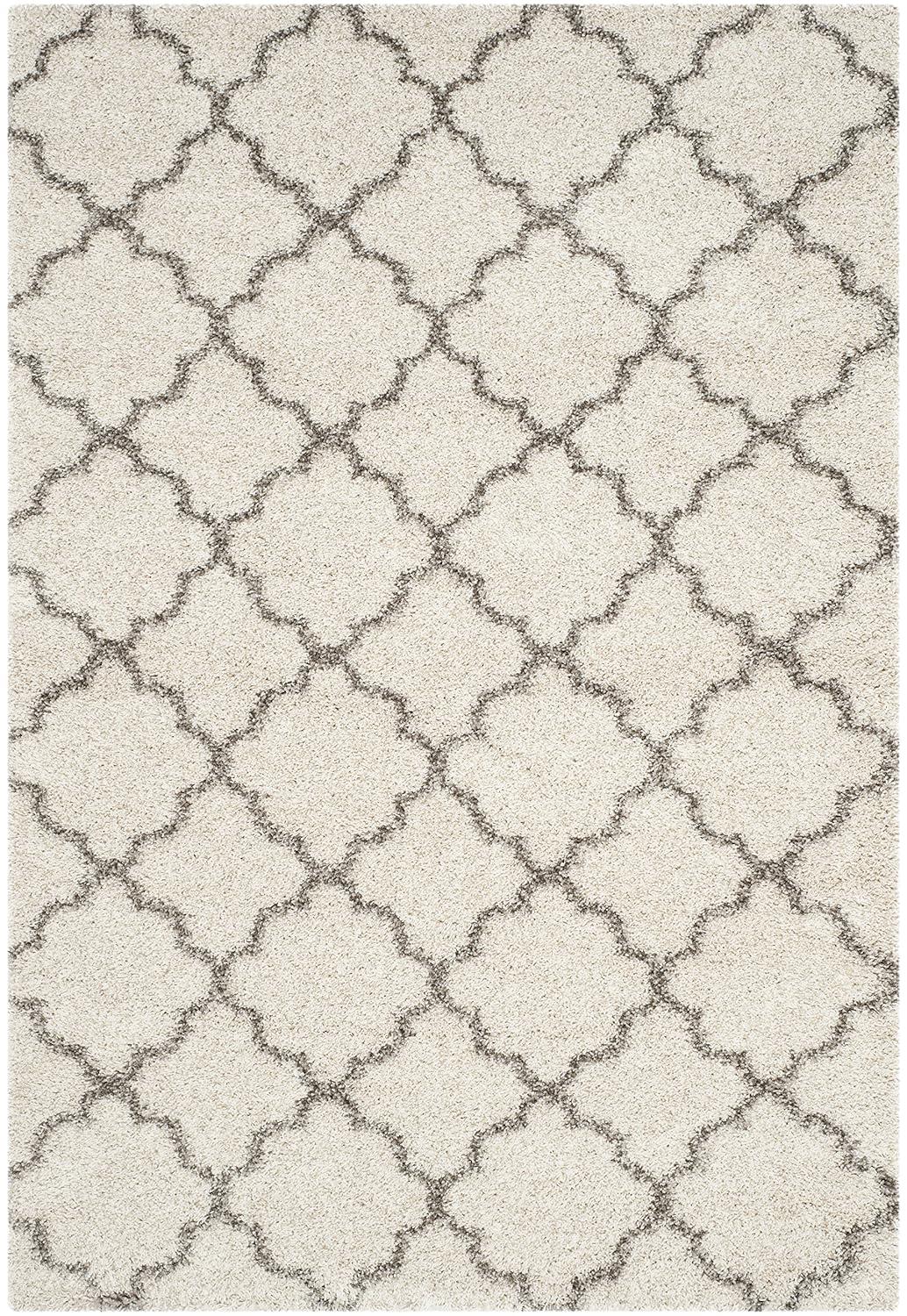 Hudson Shag SGH282 Power Loomed Indoor Area Rug - Ivory/Grey - 8'x10' - Safavieh