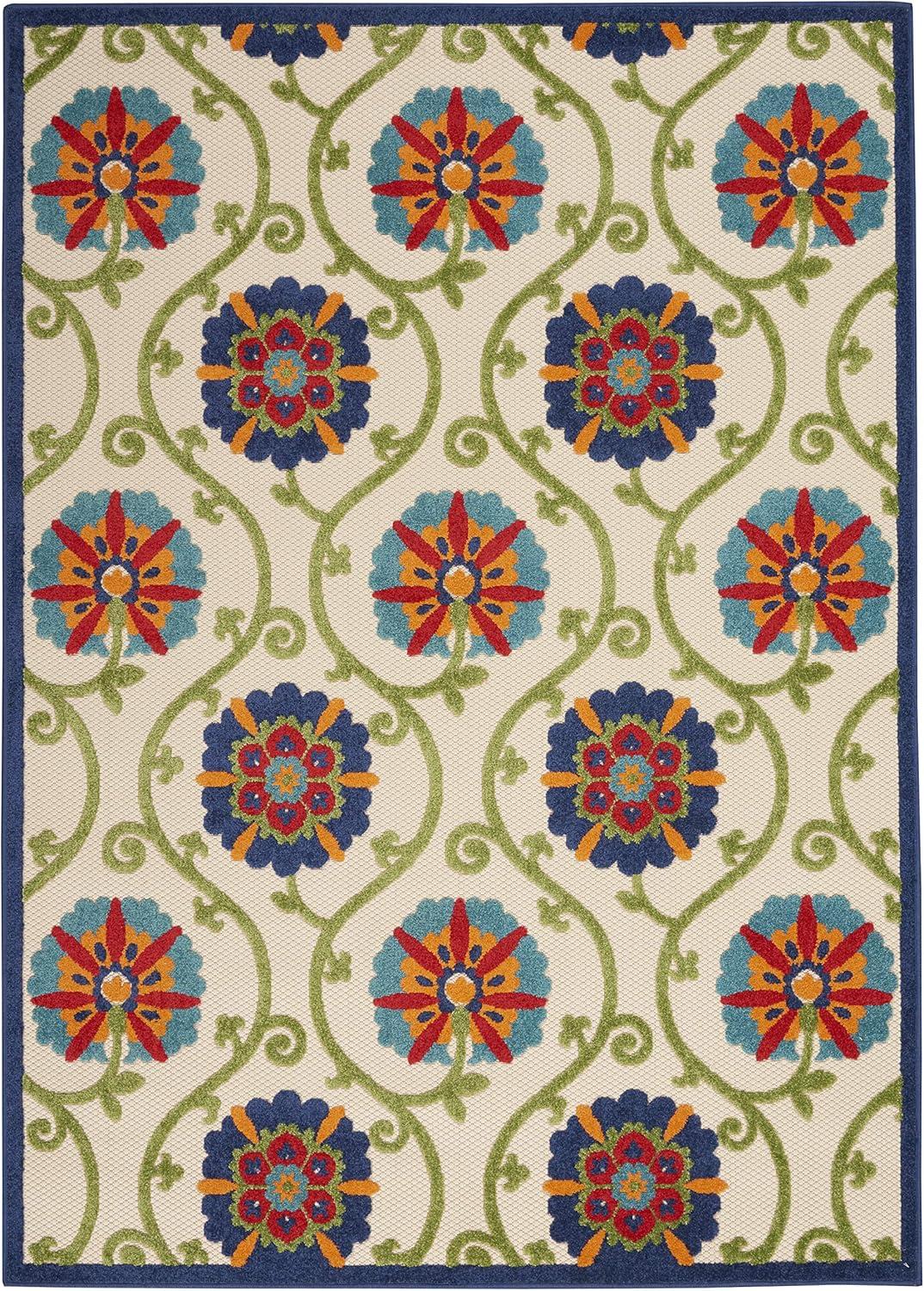 Nourison Aloha Contemporary Floral Outdoor Area Rug