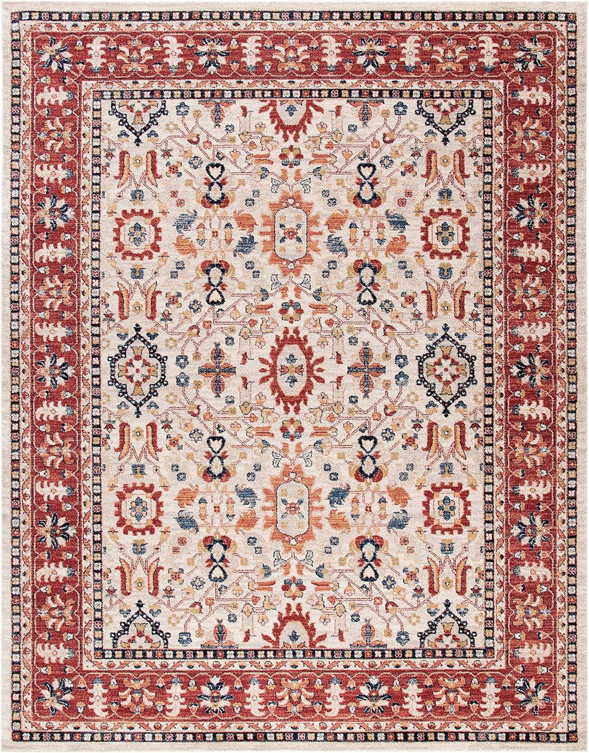 Charleston Heirloom Red/Ivory 8' x 10' Synthetic Rectangular Rug