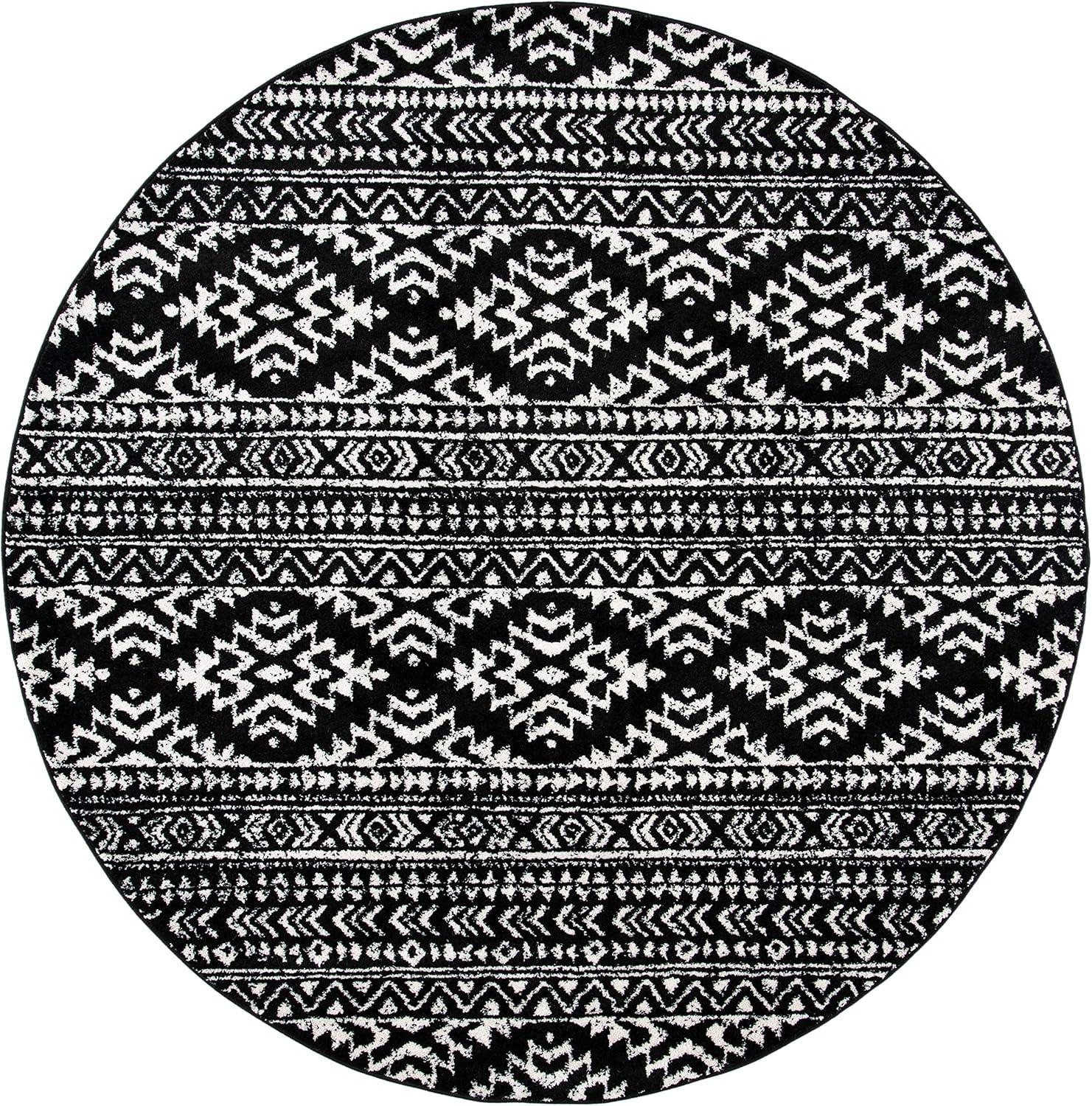 Tulum TUL272 Power Loomed Area Rug - Light Grey/Ivory - 3' round - Safavieh.