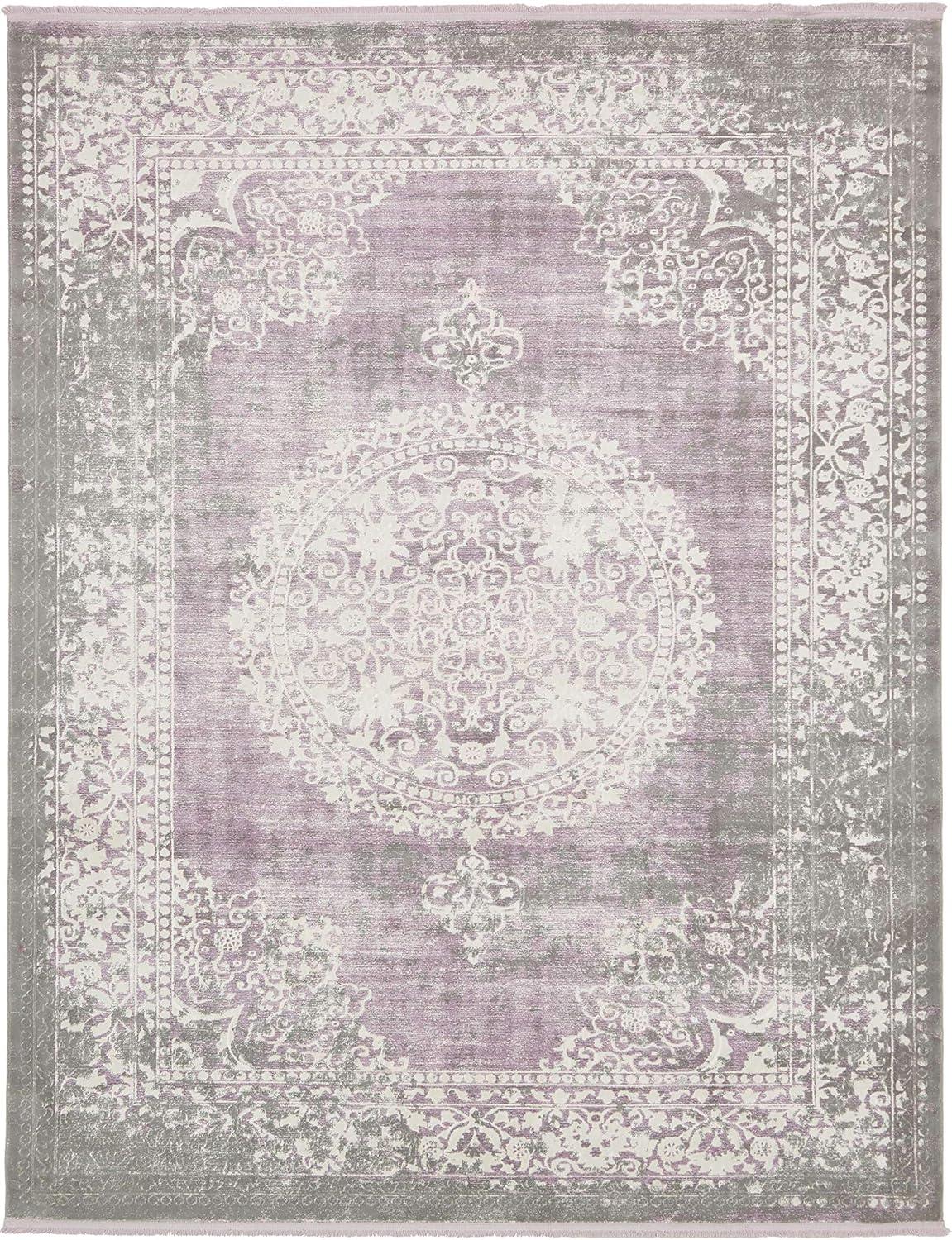 Unique Loom New Classical Collection Area Rug - Olwen (8' x 10' Rectangle Purple/Gray)
