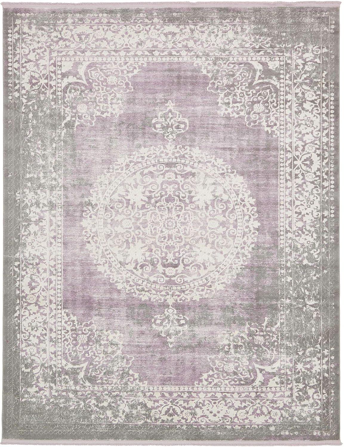 Unique Loom New Classical Collection Area Rug - Olwen (8' x 10' Rectangle Purple/Gray)