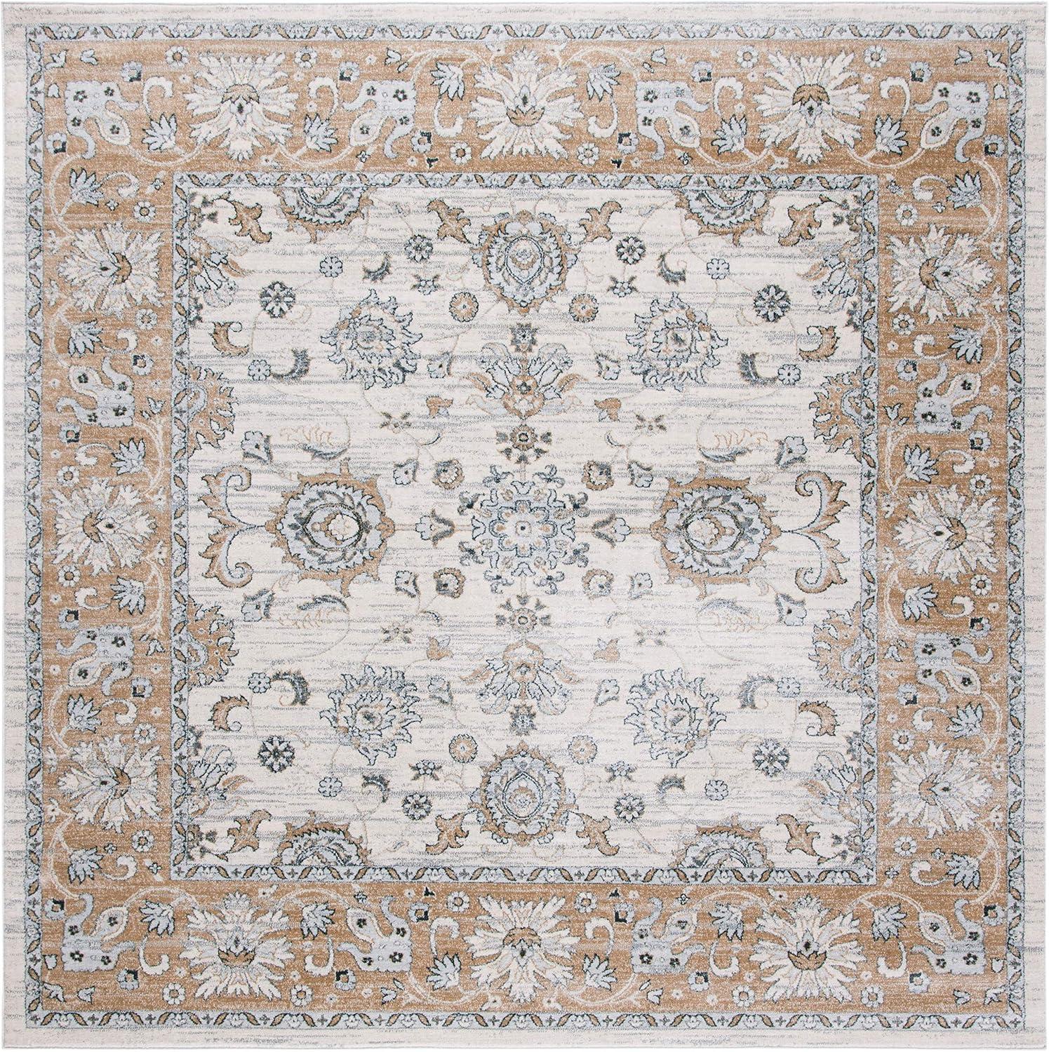 Isabella ISA940 Power Loomed Area Rug - Cream/Beige - 5'3"x5'3" - Safavieh.