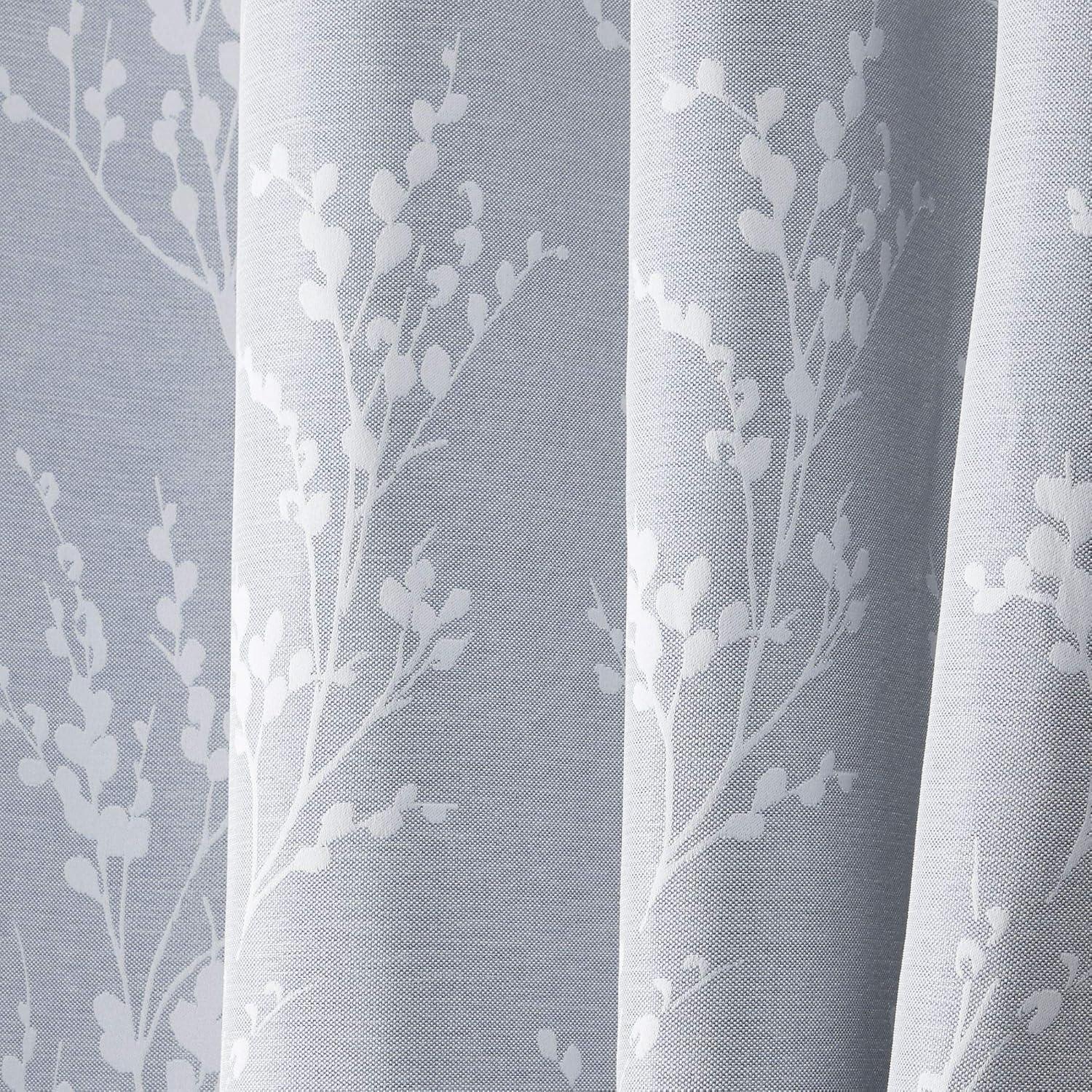 Nicole Miller Turion Floral Room Darkening Blackout Grommet Top Curtain Panel Pair, 52"x96", Chambray Blue