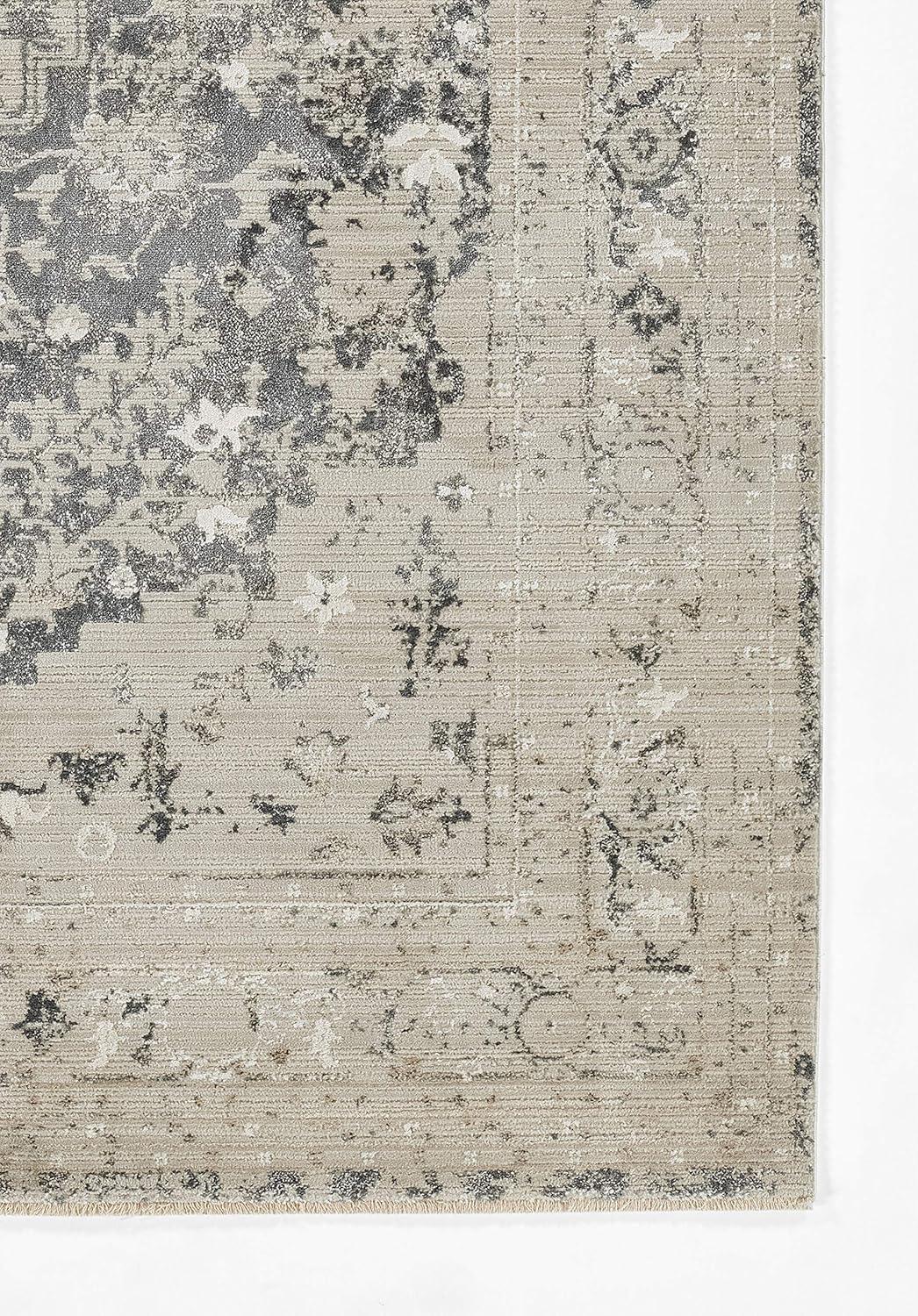 Momeni Cambridge Viscose and PES Medallion Charcoal Area Rug 2'2" X 3'11"