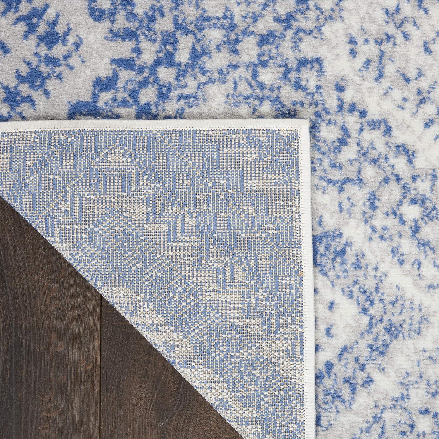 Nourison Whimsicle Boho Farmhouse Ivory Blue 2' x 6' Area Rug, (6' Runner)