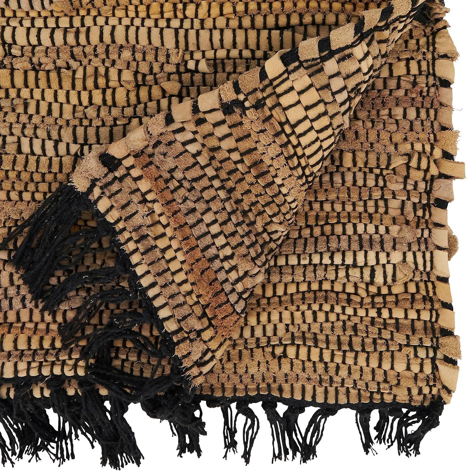Saro Exotic Charm Striped Chindi Table Runner