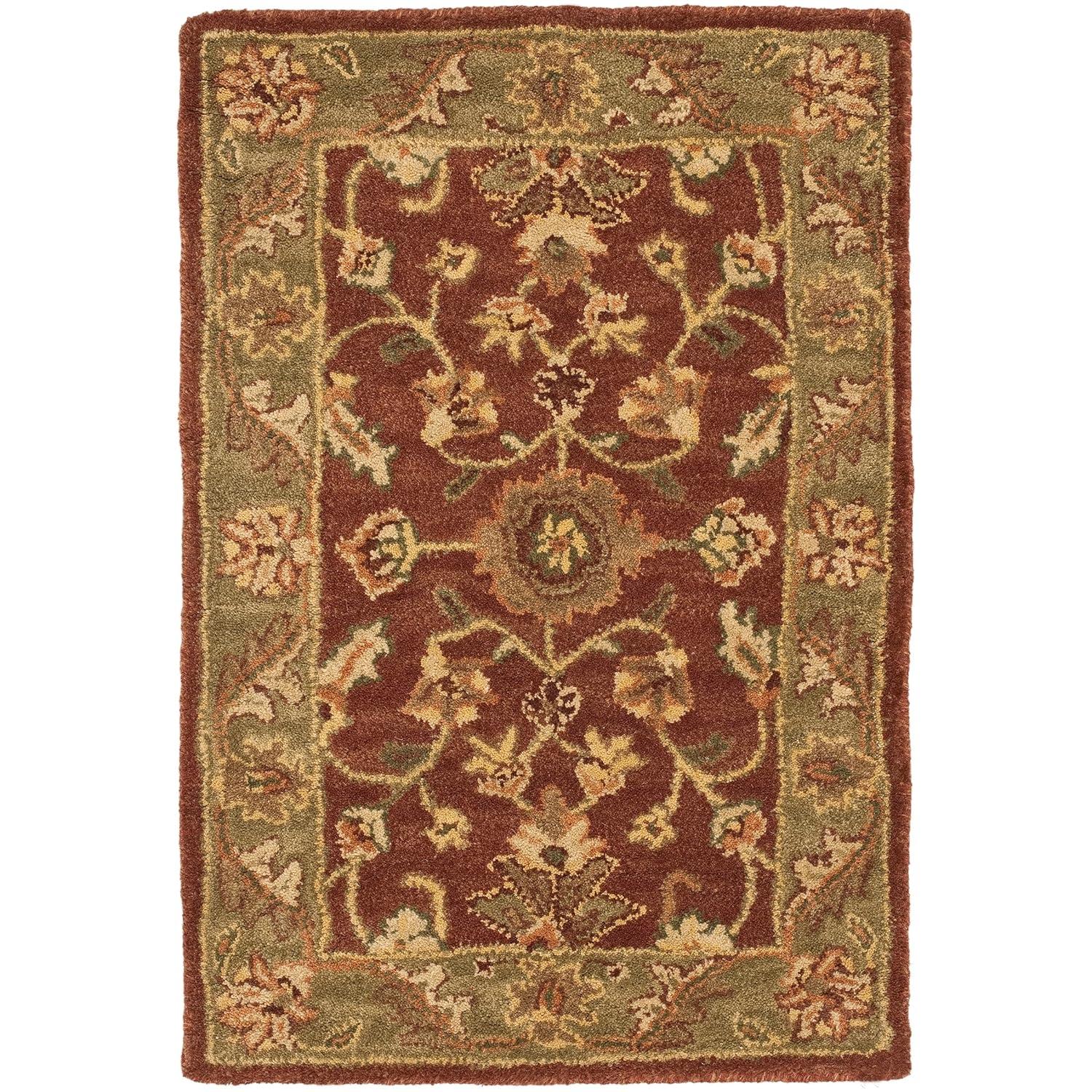 Golden Jaipur GJ250 Hand Tufted Accent Rug - Rust/Green - 2'x3' - Safavieh.