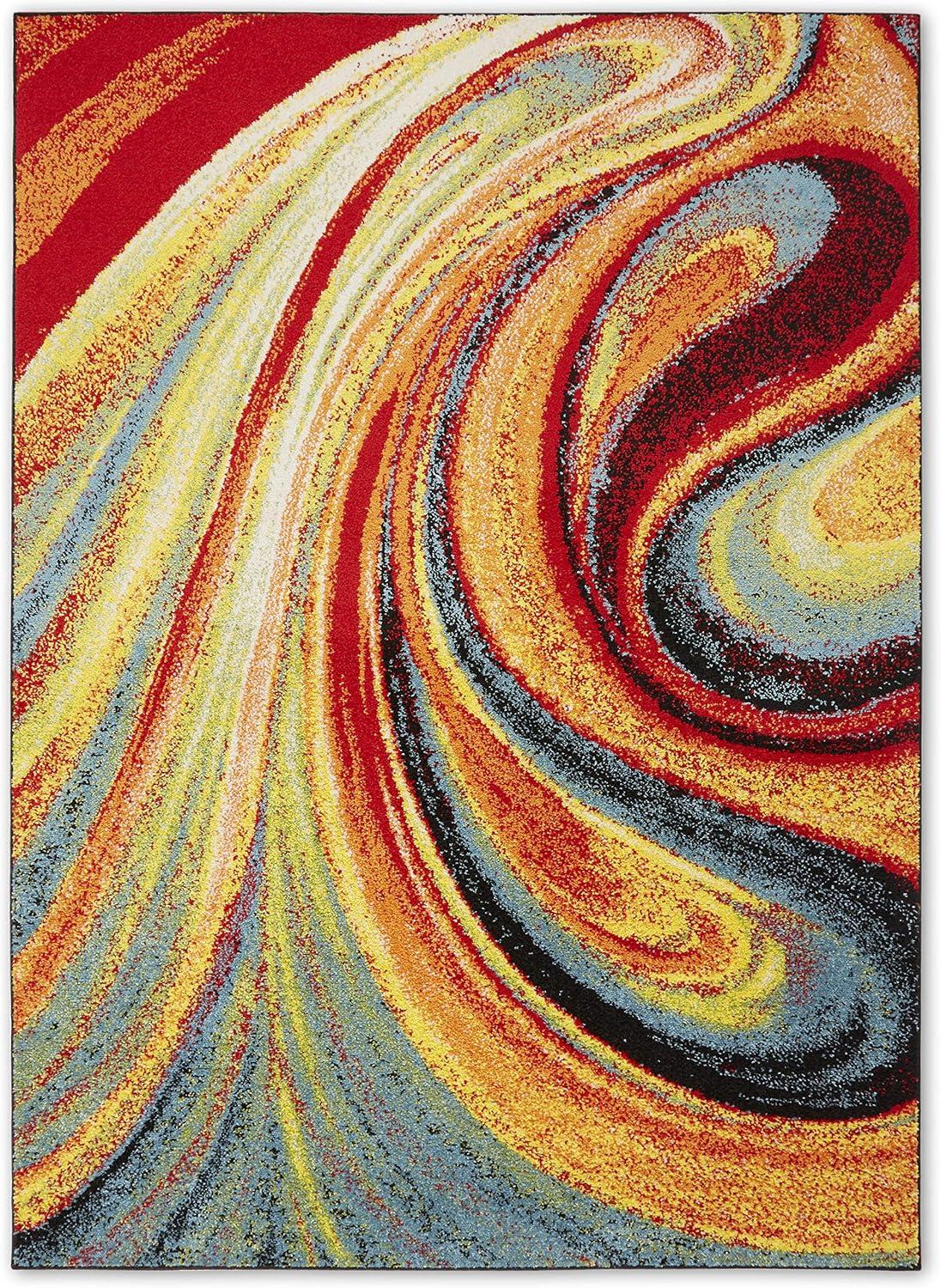 Home Dynamix Splash Adja Contemporary Abstract Swirl Area Rug