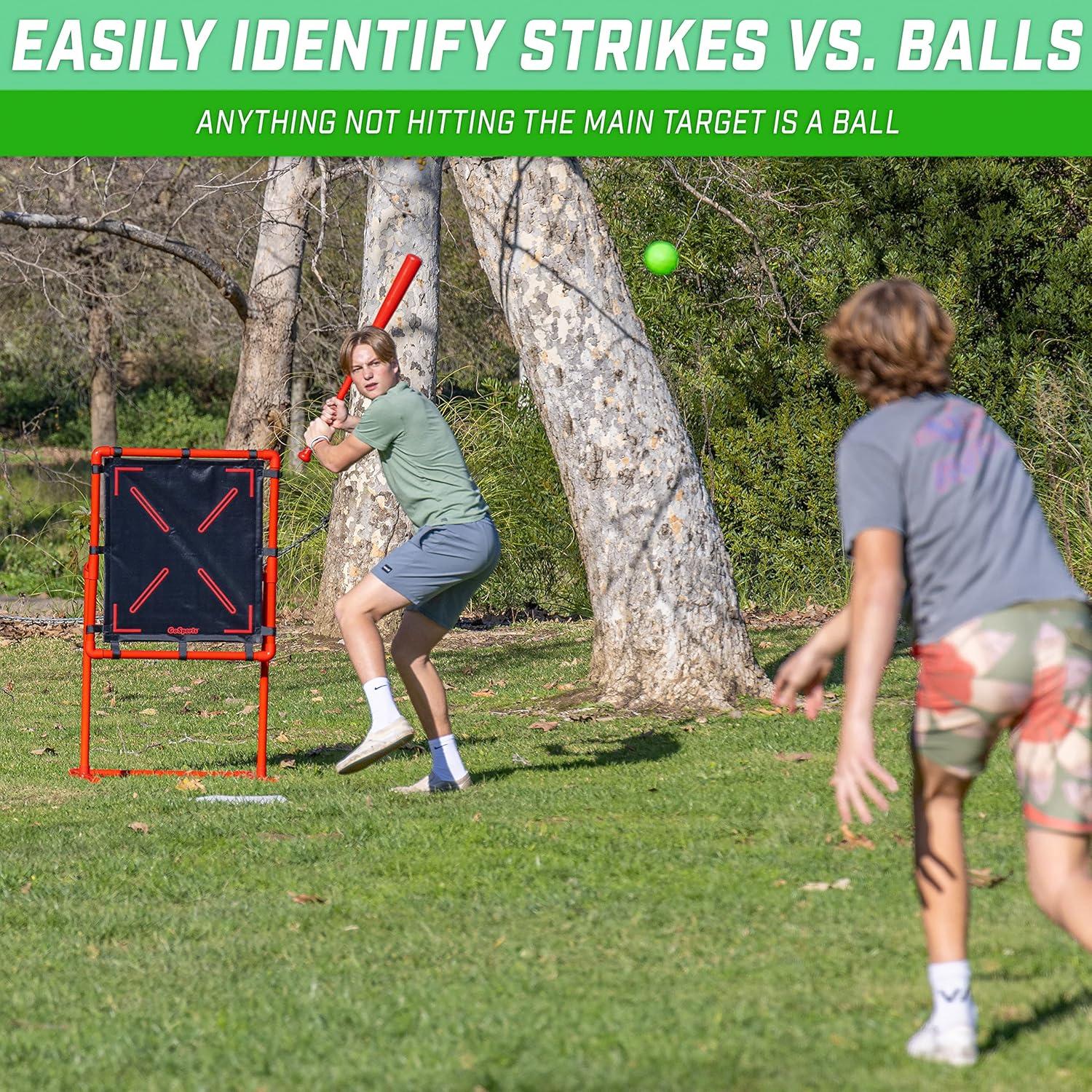 GoSports Baseball Strike Zone Target for Plastic Balls - Compatible with Blitzball and Wiffle Ball