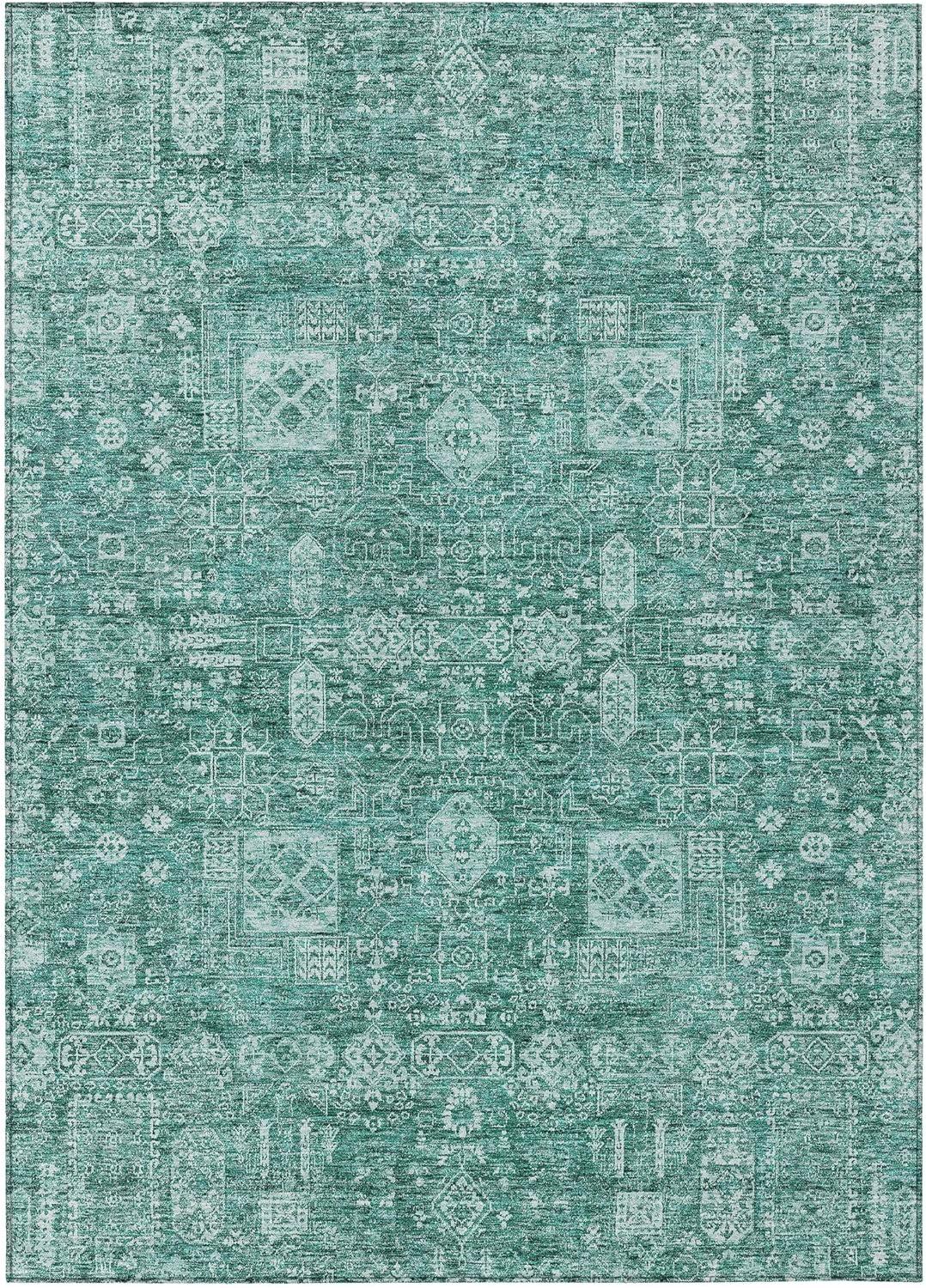 Addison Rugs Machine Washable Indoor/ Outdoor Chantille Traditional Vintage Rug Teal - 2'6" x 3'10"