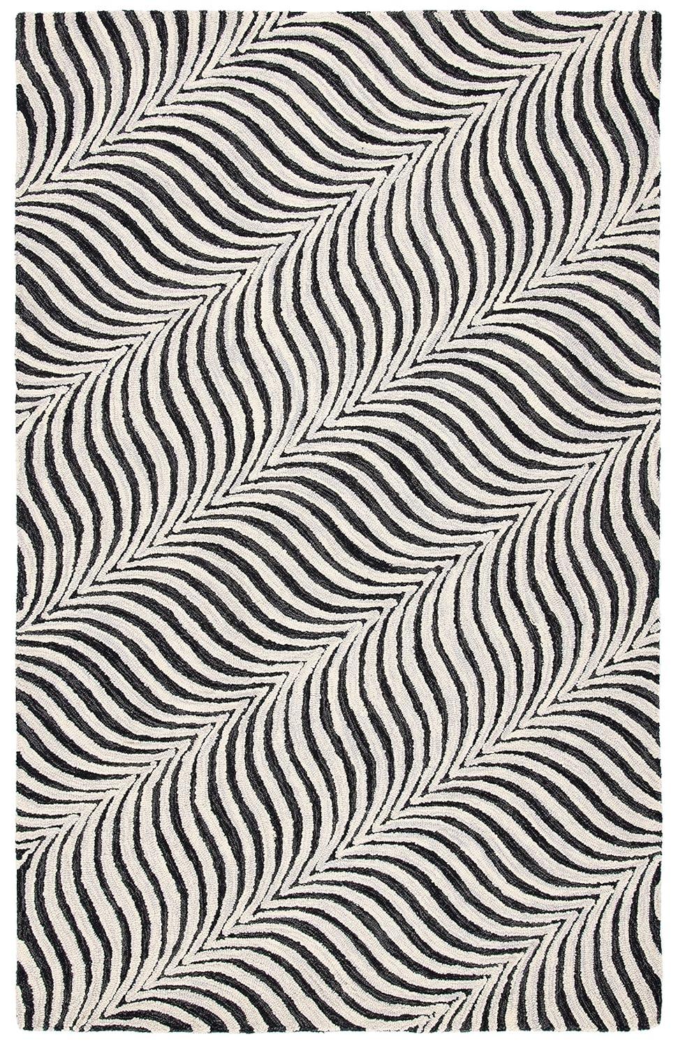 Metro MET456 Hand Tufted Area Rug - Black/Beige - 4'x6' - Safavieh.