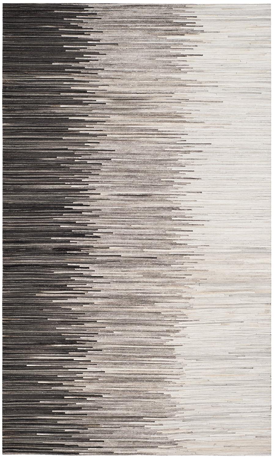Studio Leather STL225 Hand Woven Area Rug - Charcoal/Ivory - 4'x6' - Safavieh.
