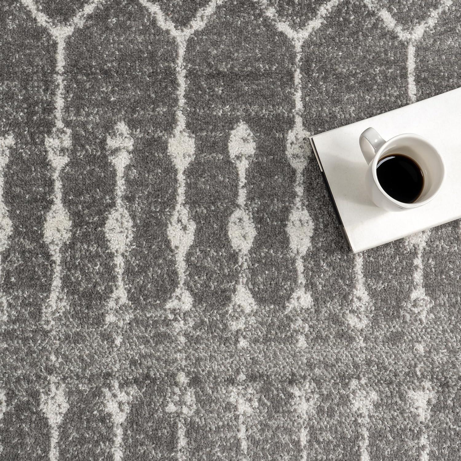 Nuloom 6 Square Moroccan Blythe Indoor Area Rug, Dark Grey, Faded Bohemian Design, Stain Resistant, BedroomLiving Room, Kitchen,