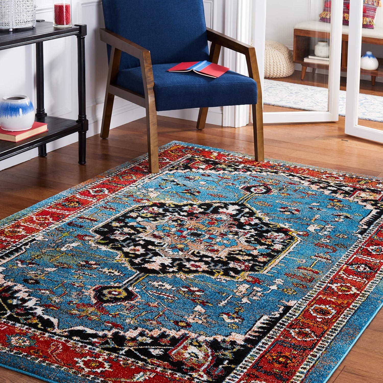 Vintage Hamadan VTH266 Power Loomed Area Rug - Blue/Red - 8'x10' - Safavieh.