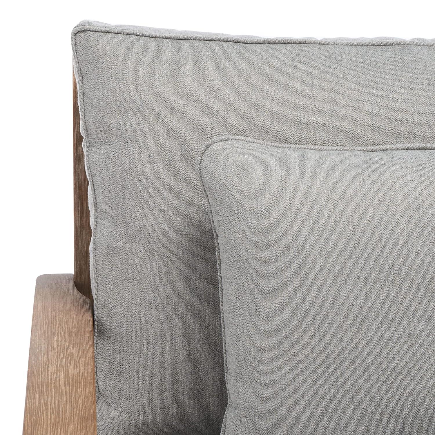 Safavieh Couture Martinique Coastal Eucalyptus Wood Solid Print Armchair, Natural / Beige