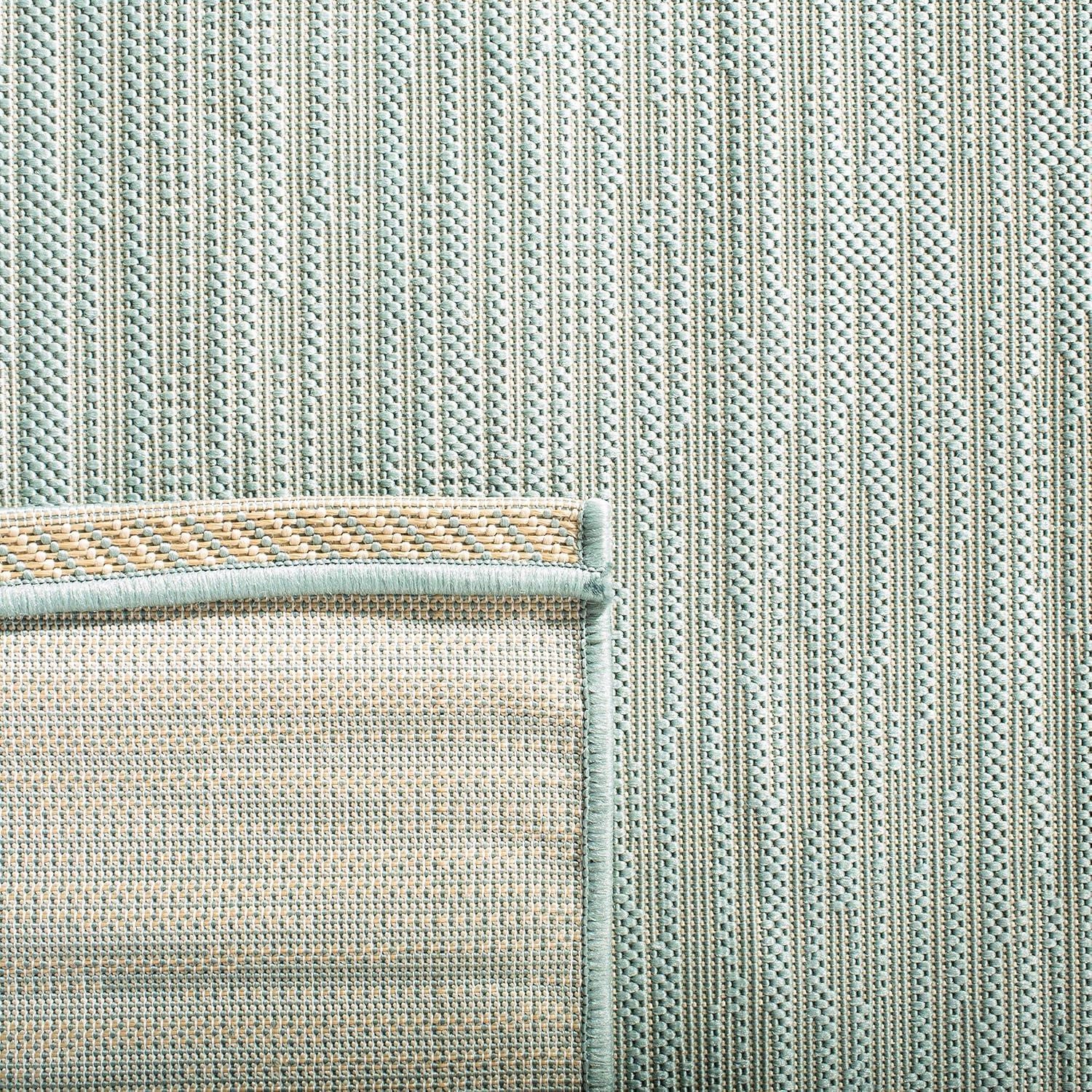 Courtyard CY6576 Power Loomed Indoor/Outdoor Area Rug - Aqua/Cream - 6'7"x9'6" - Safavieh.
