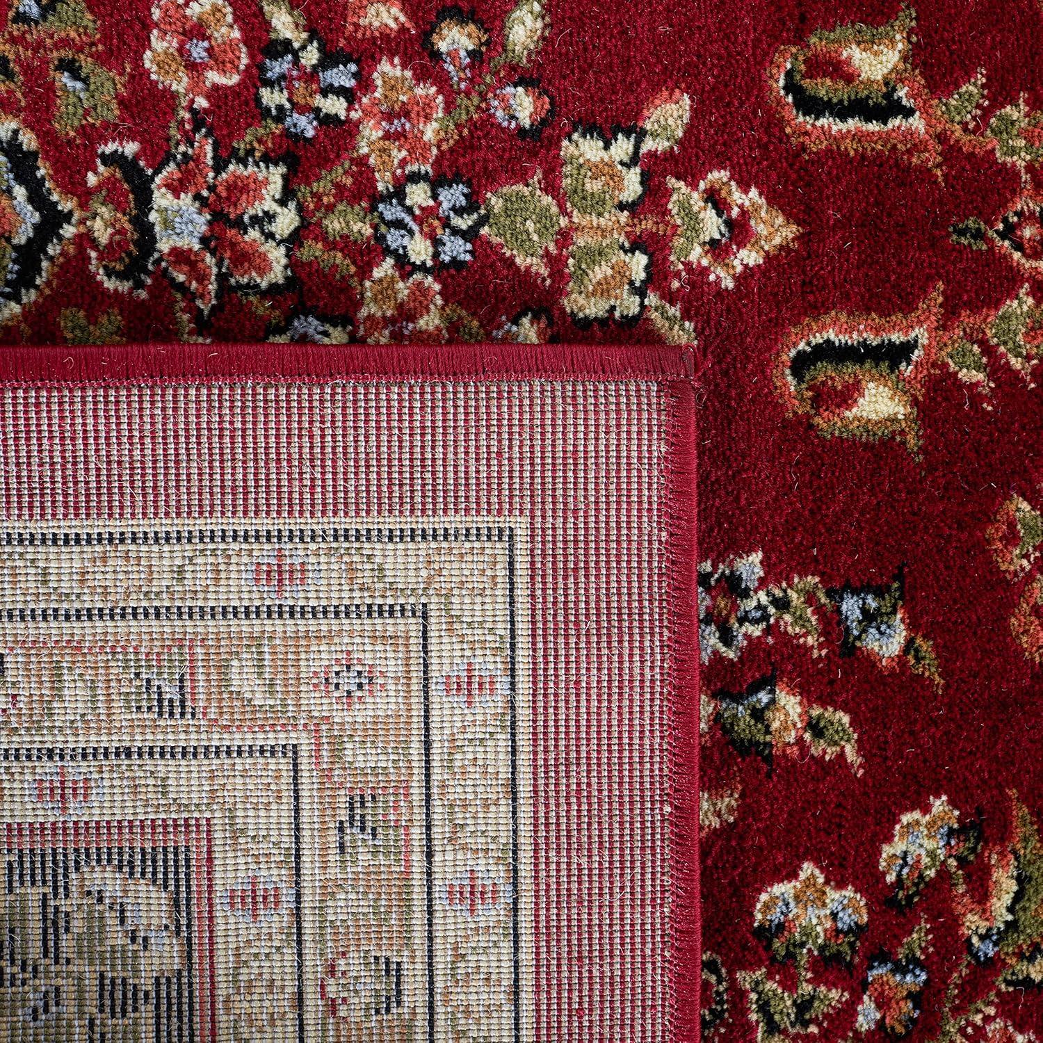 Lyndhurst Sarouk LNH331 Power Loomed Area Rug - Red/Black - 6'x6' - Safavieh