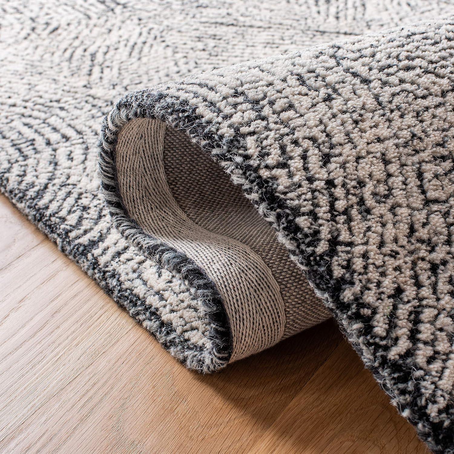 Abstract ABT340 Handmade Indoor Area Rug - Ivory/Chocolate - 8'x10' - Safavieh