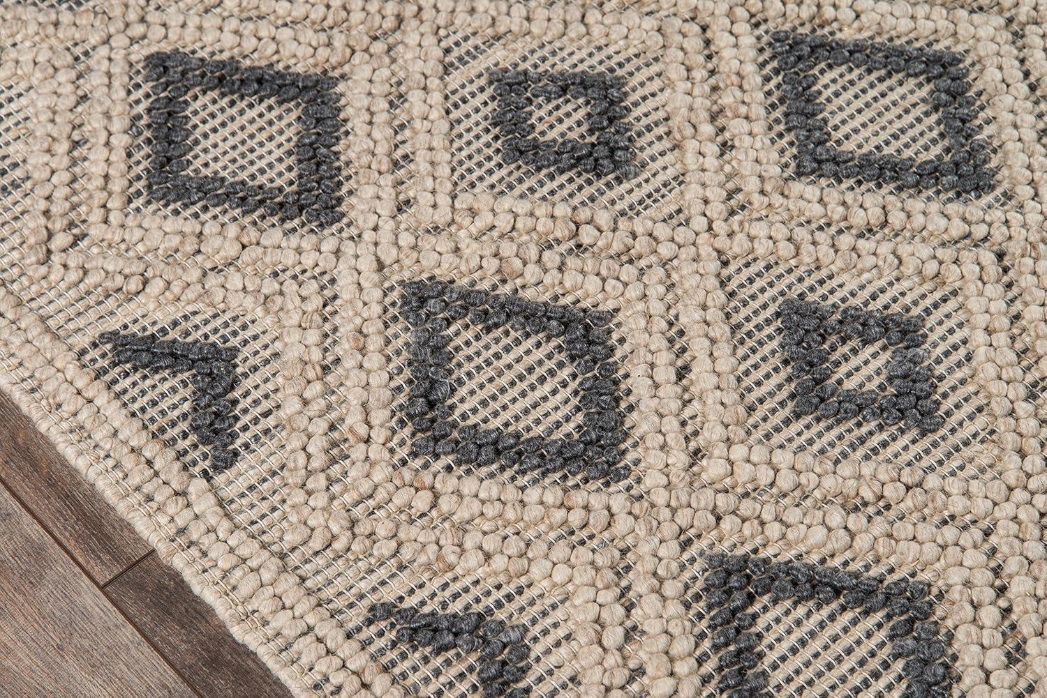 Momeni Andes Hand Woven Wool and Viscose Contemporary Geometric Area Rug 8'9" x 11'9" 9' x 12' Indoor