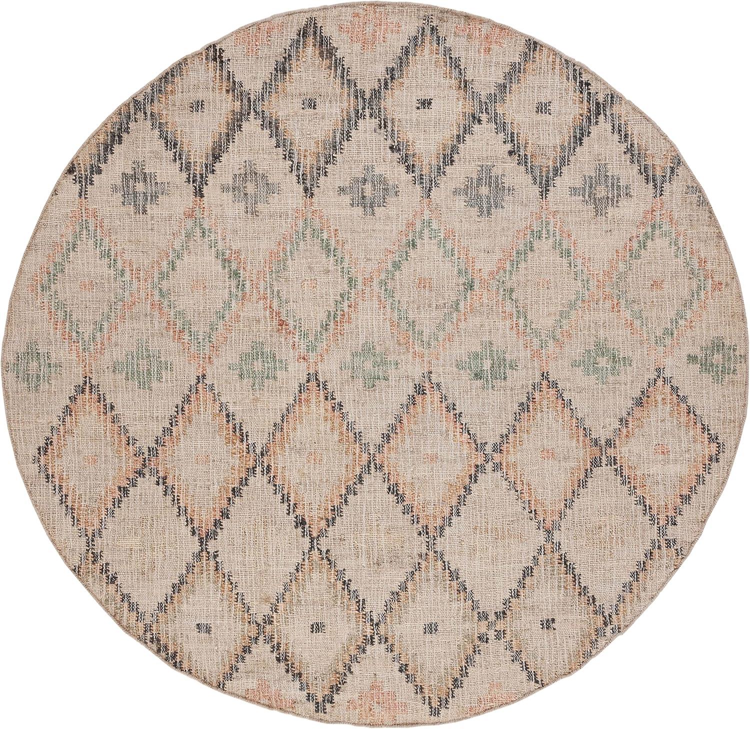 Kilim KLM753 Hand Loomed Area Rug - Beige/Gold - 5' round - Safavieh.