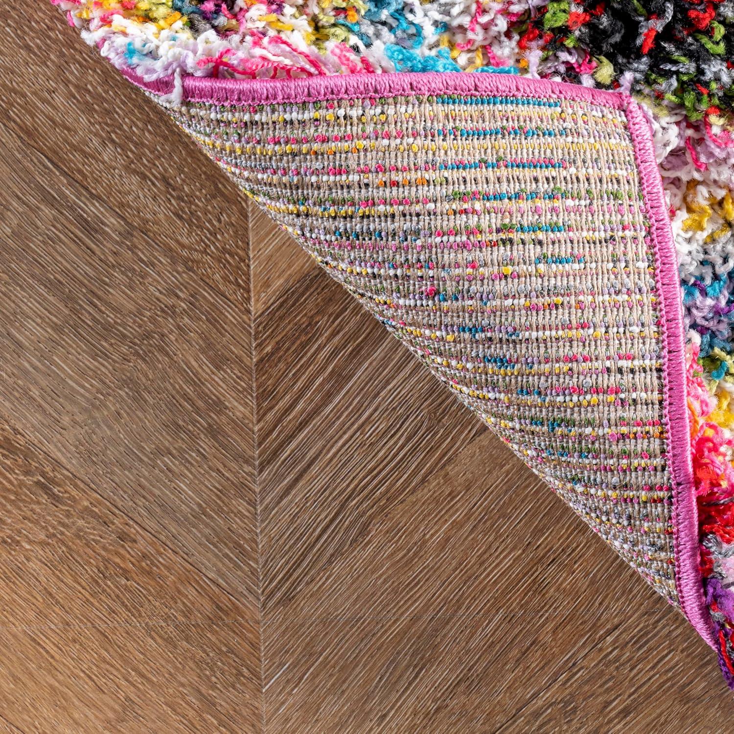 Nuloom Kindra Bohemian Circles Shag Area Rug, Runner 2' 6" x 6', Multicolored