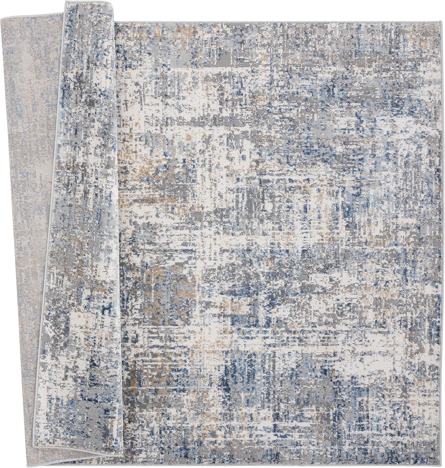 United Weavers Austin Area Rug 4540 20160 Elegance Blue Vintage Scratched 5' 3" x 7' 2" Rectangle