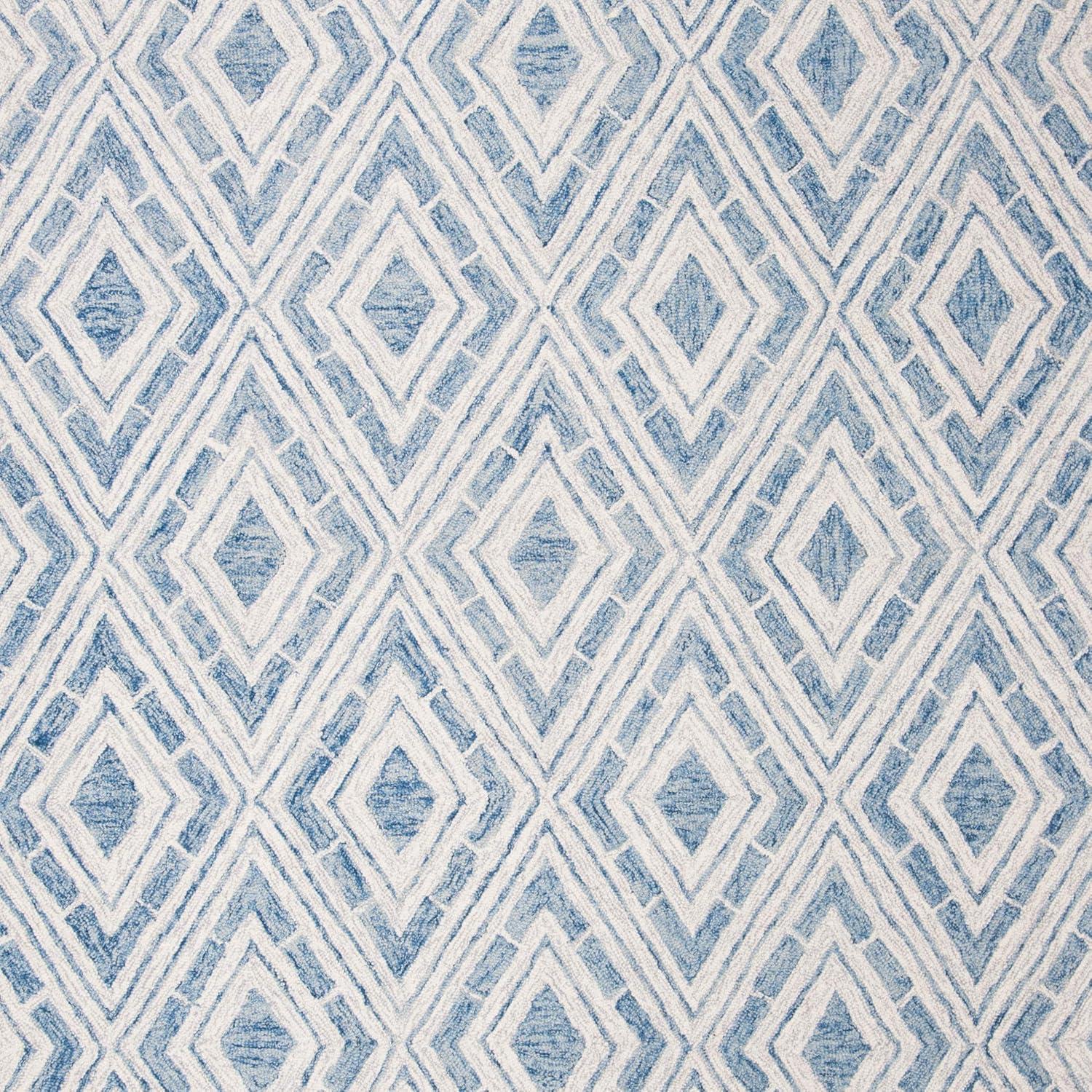 Micro-Loop MLP646 Hand Tufted Indoor Area Rug - Blue/Ivory - 5'x8' - Safavieh