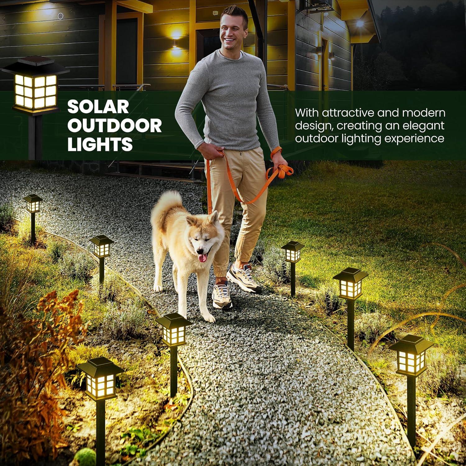 Solar Outdoor Lights,12 Pack LED Solar Lights Outdoor Waterproof Solar Walkway Lights