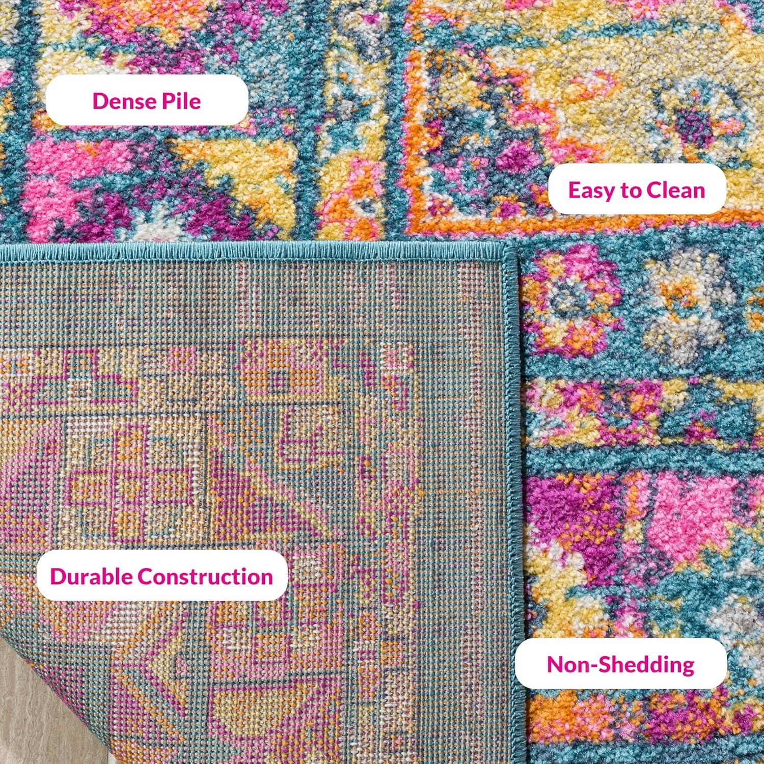 Madison MAD133 Power Loomed Indoor Area Rug - Light Blue/Orange - 8'x10' - Safavieh