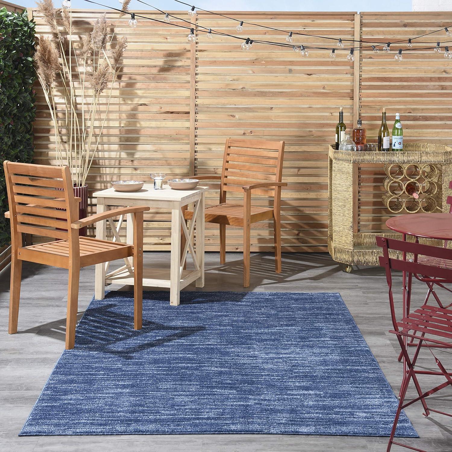 Nourison Nourison Essentials Indoor/Outdoor Navy Blue 4' x 6' Area Rug, (4x6)