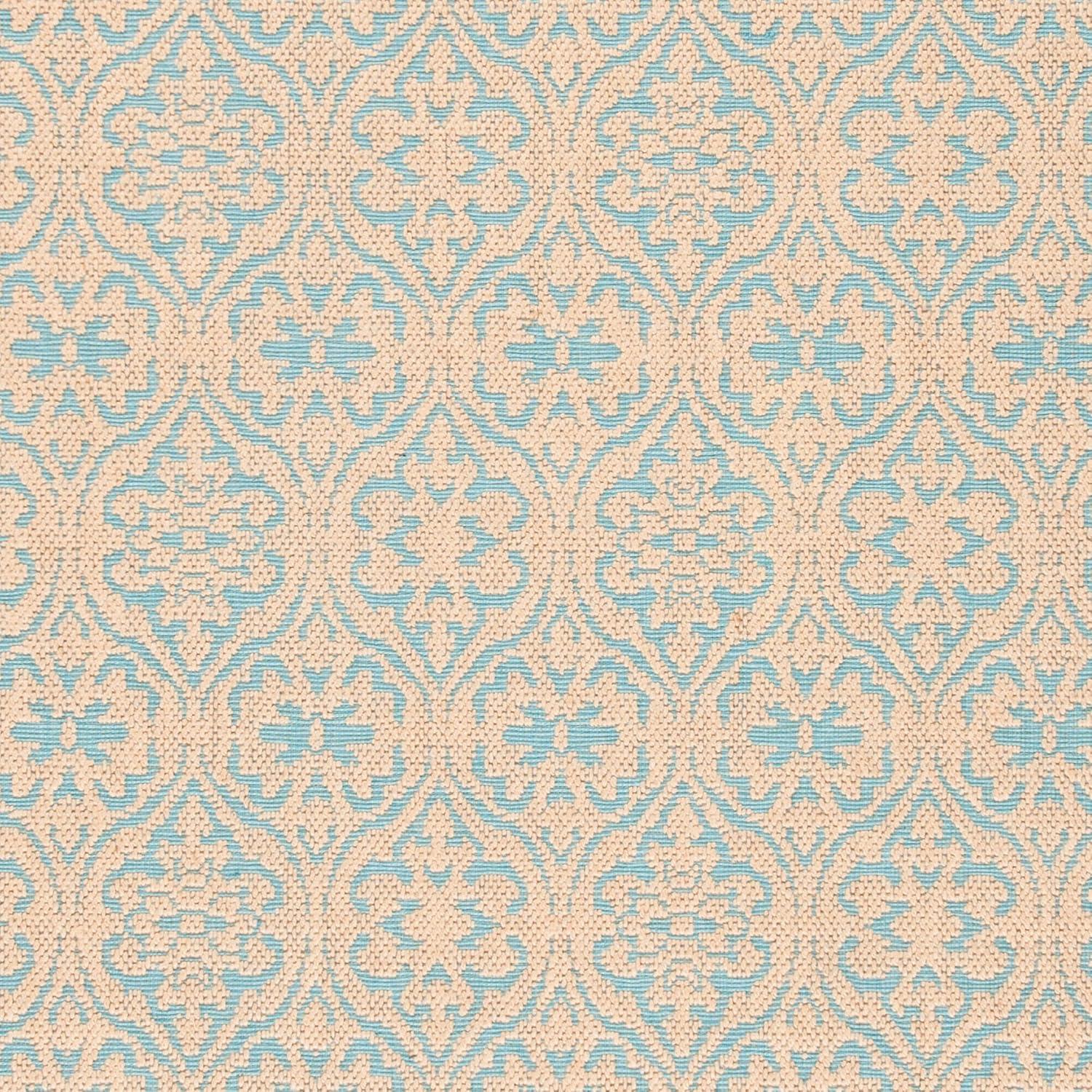 Natural Turquoise Geometric Synthetic 3' x 5' Area Rug