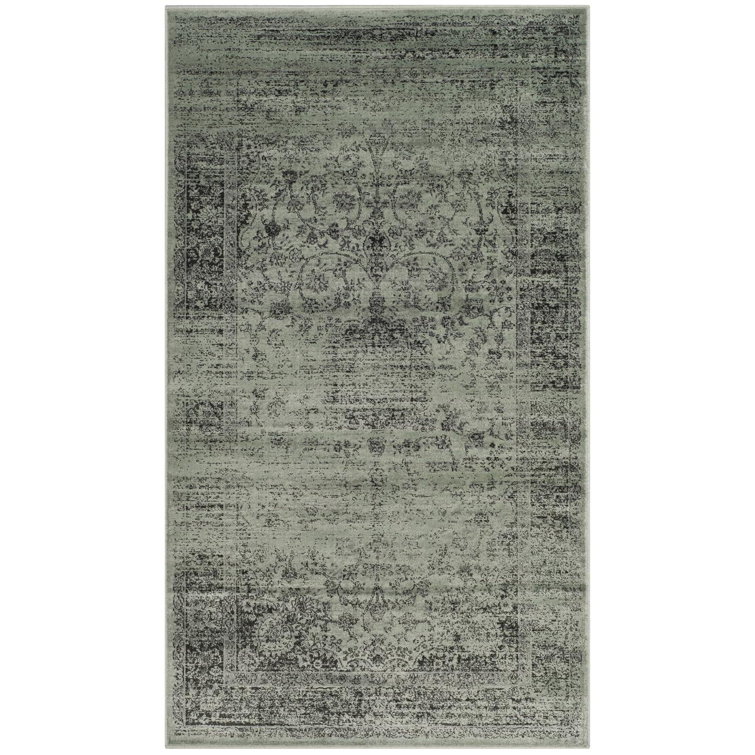 Vintage VTG113 Power Loomed Indoor Skid-Resistant Area Rug - Spruce - 4'x5'7" - Safavieh