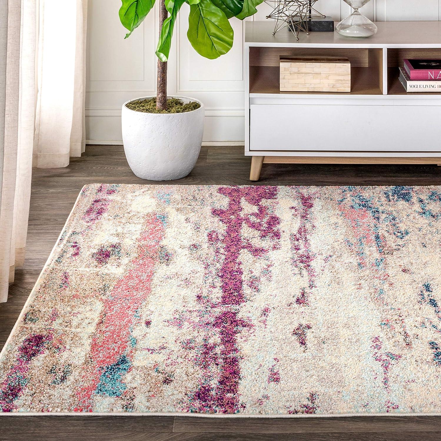 Contemporary POP Modern Abstract Brushstroke Area Rug