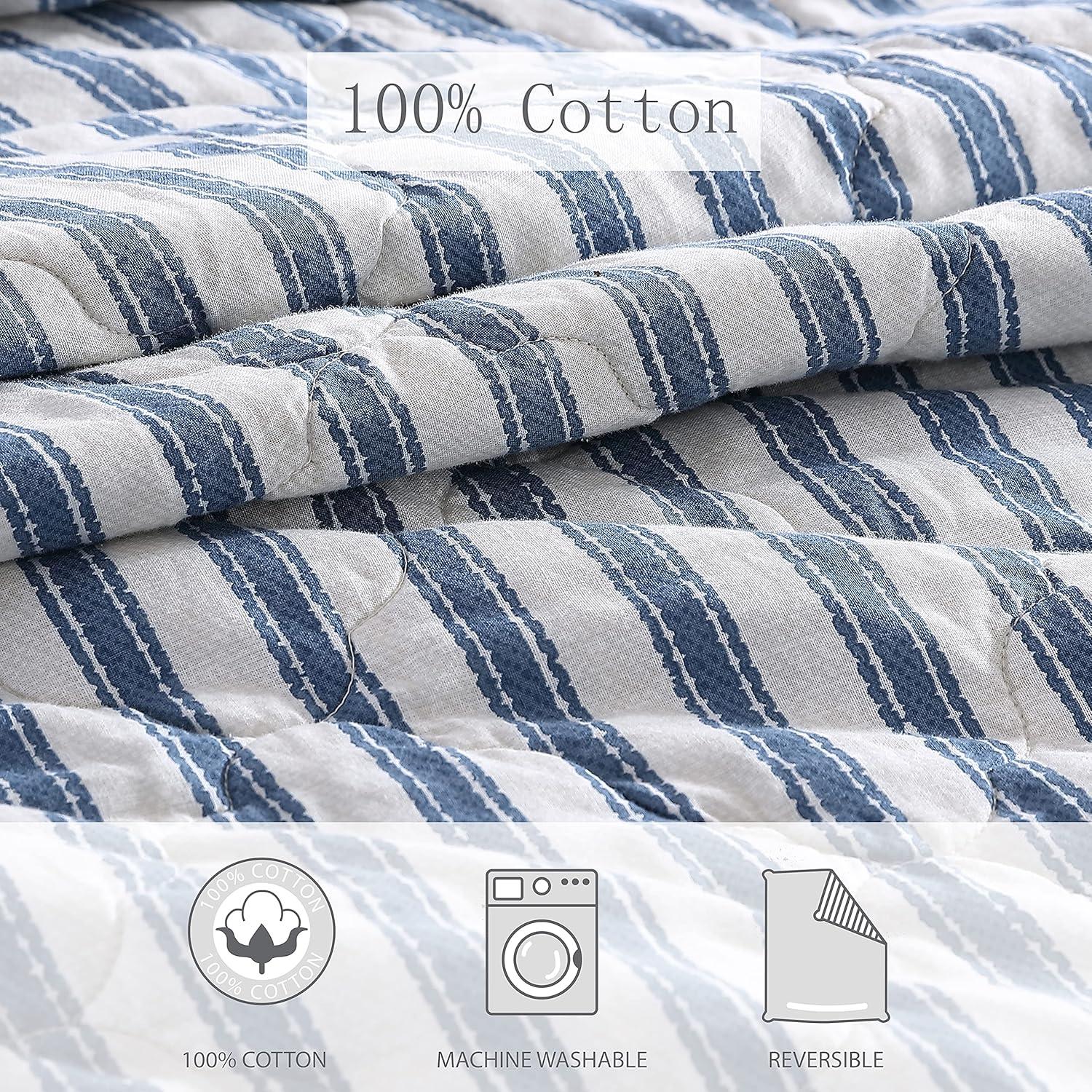 Willow Way Ticking Stripe Quilt & Sham Set - Stone Cottage