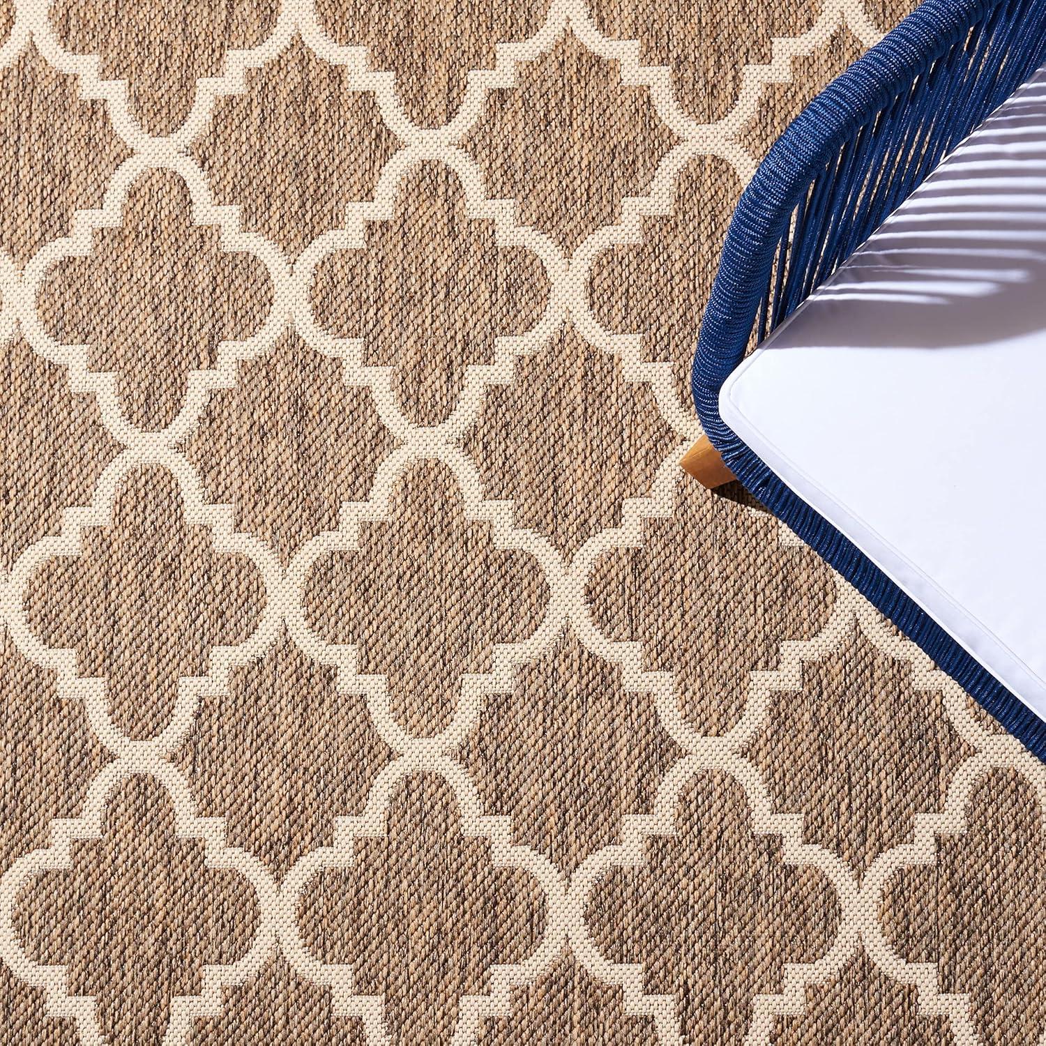 SAFAVIEH Beach House Nima Trellis Indoor/Outdoor Area Rug Beige/Cream, 5'3" x 7'6"