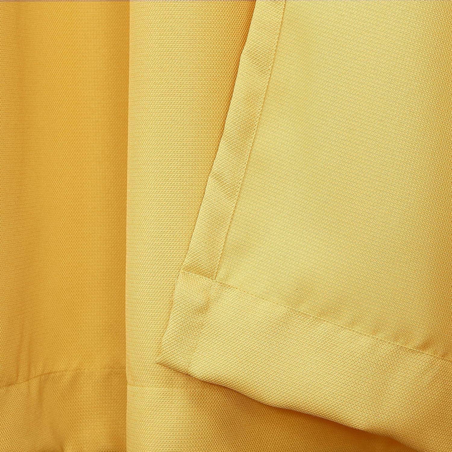 2pc 56"x24" No. 918 Semi-Sheer Montego Casual Textured Grommet Kitchen Curtain Tier Pair Yellow: 24 Inch Kitchen Window Curtains