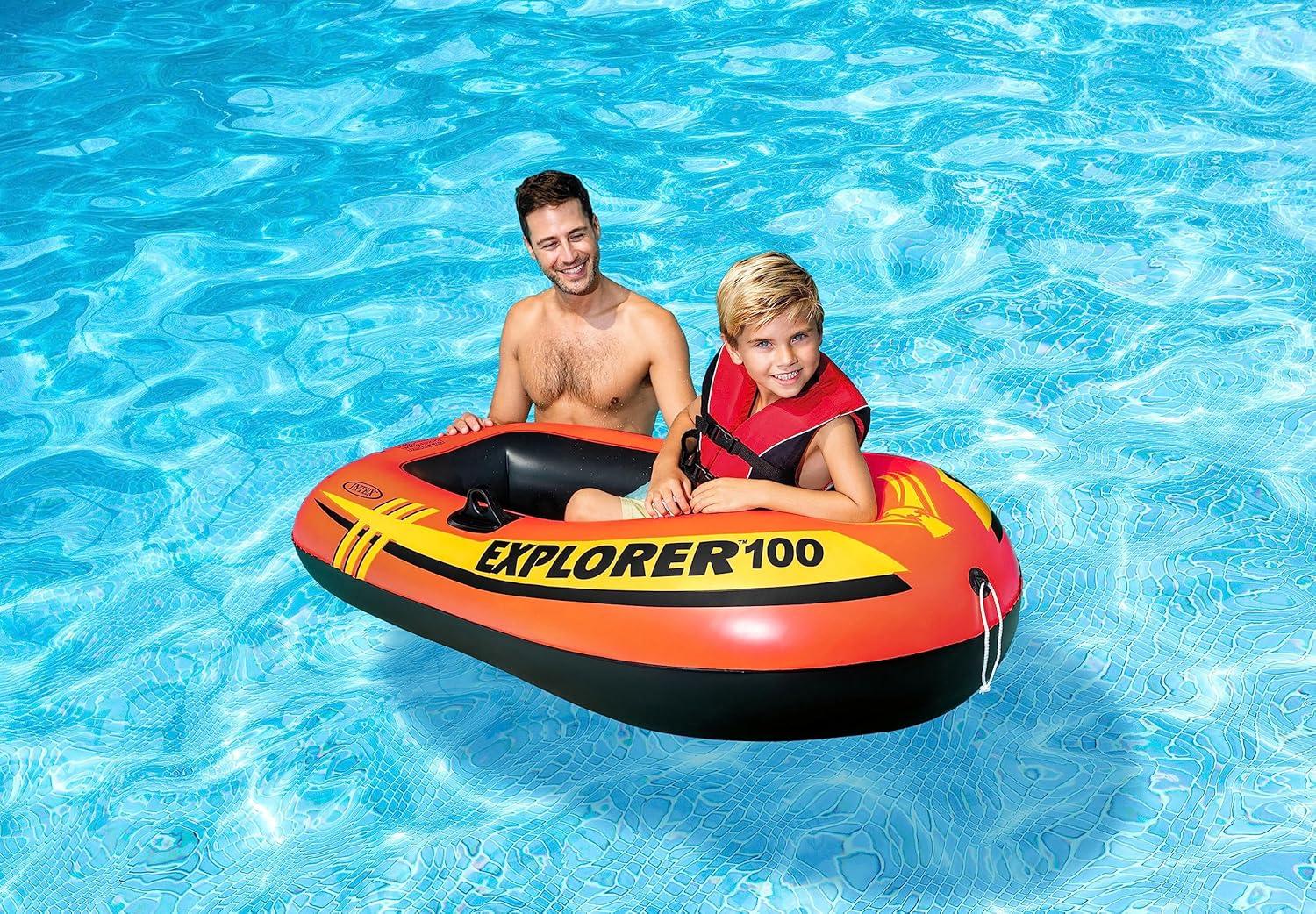 Open Box Intex Explorer 100 1 Person Youth Pool Lake Inflatable Raft Row Boat