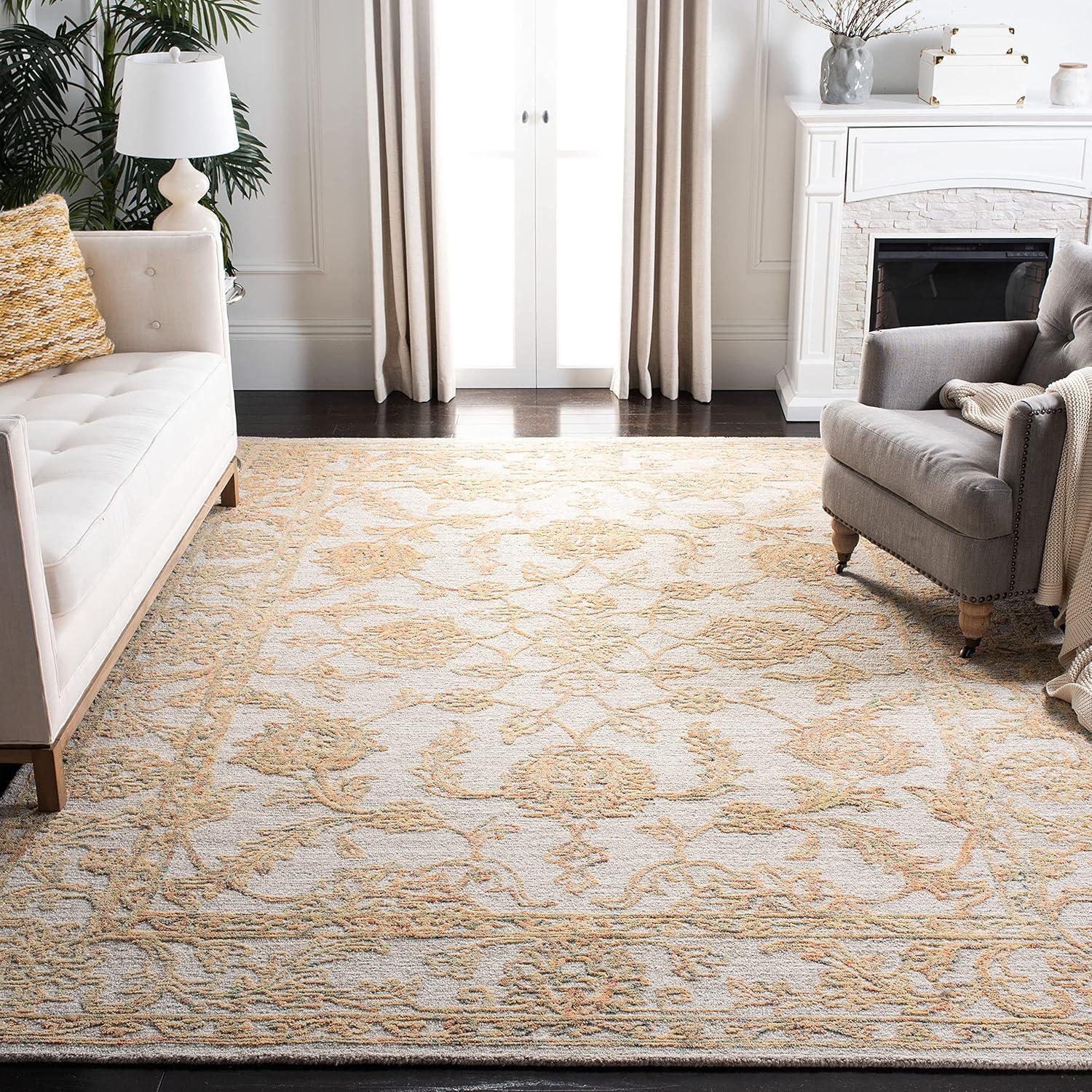 Abstract ABT477 Hand Tufted Area Rug - Beige/Gold - 8'9"x11'9" - Safavieh.