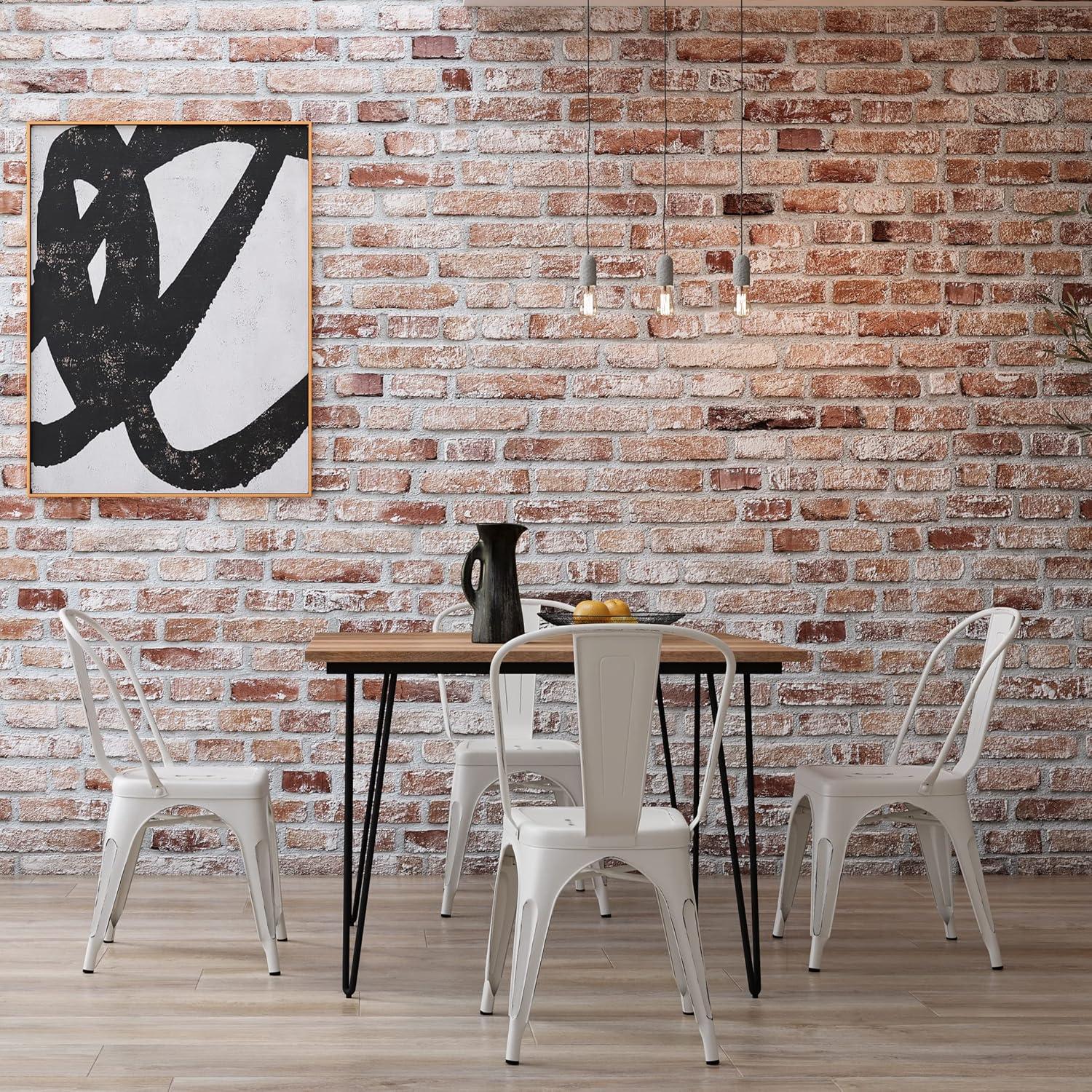 Simpli Home Fletcher Industrial Iron Dining Chair with Stackable Design and Protective Rubber Caps (Set of 2) (Set of 2)