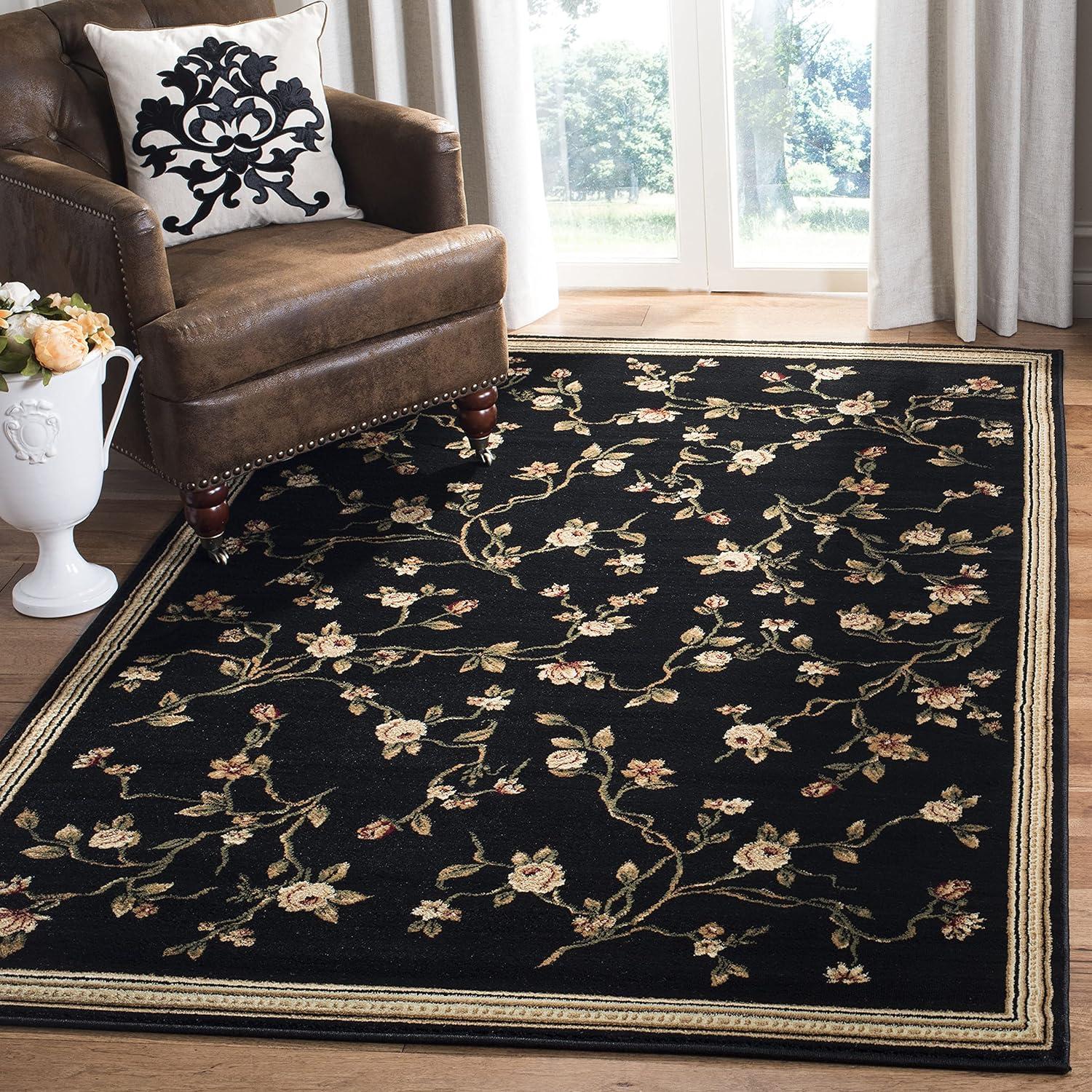 Lyndhurst LNH220 Power Loomed Area Rug - Black - 5'3"x7'6" - Safavieh.