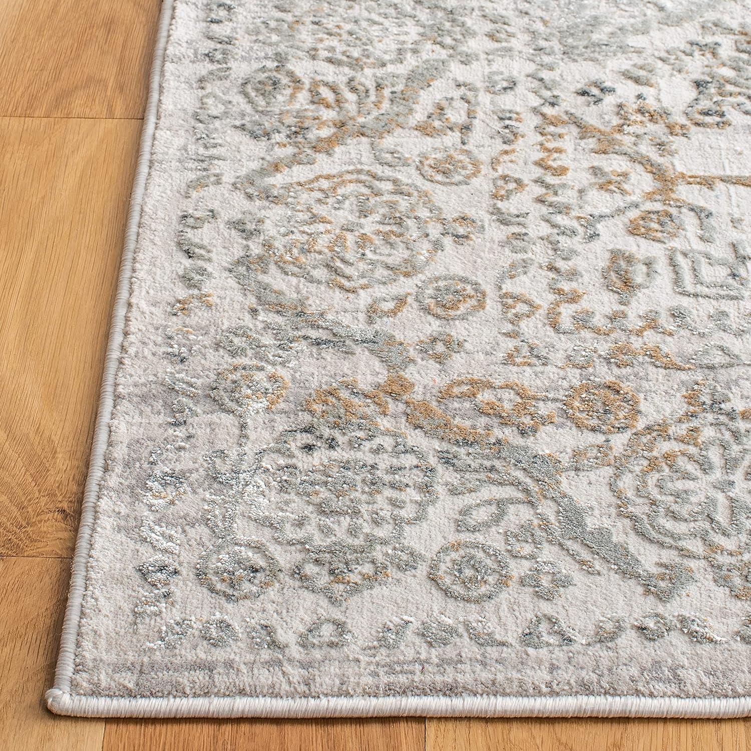 Elegant Princeton Vintage-Styled 4' x 6' Gray Wool Blend Area Rug