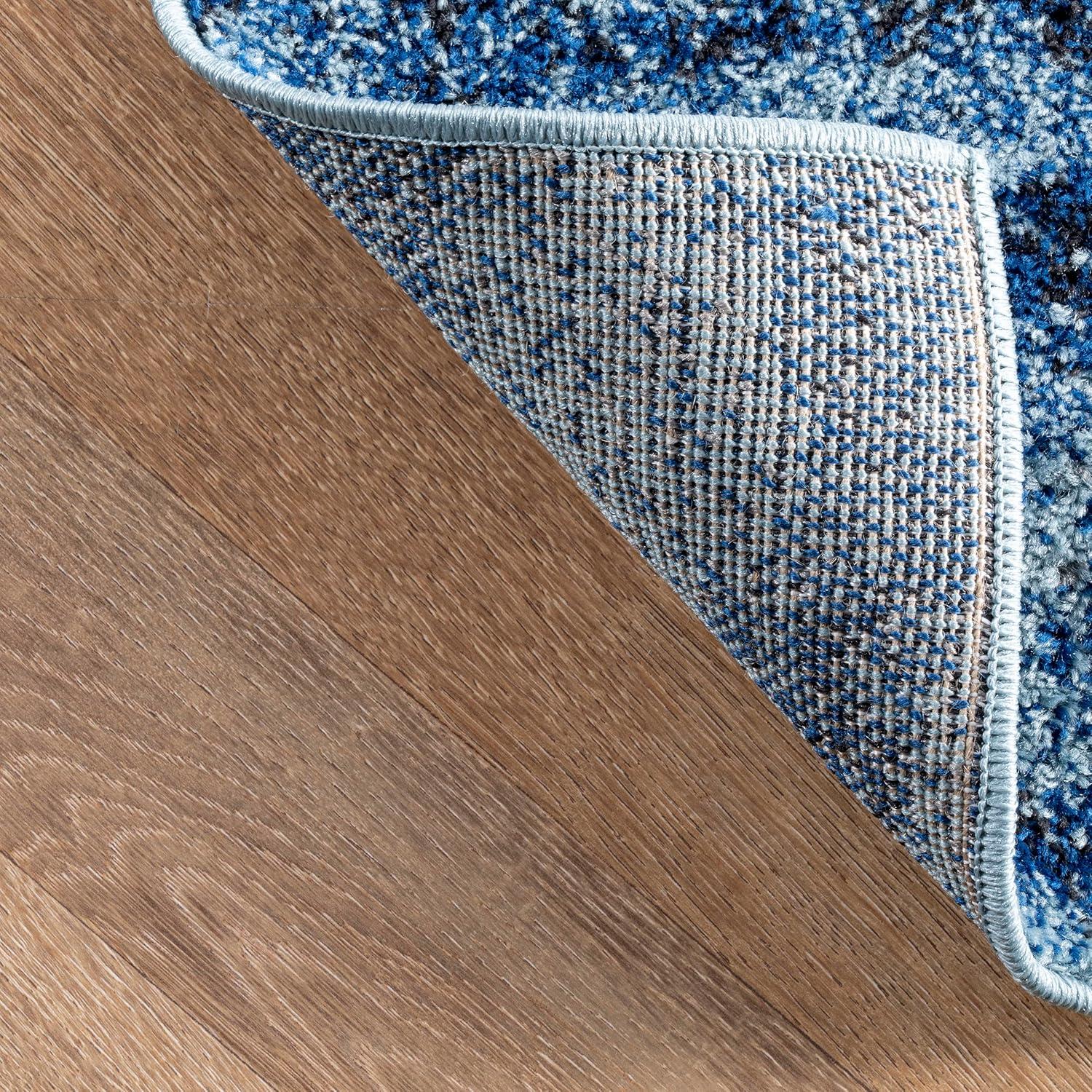 Nuloom Alayna Abstract 2x3 Accent Indoor Area Rug for Living Room Bedroom Dining Room Entryway Kitchen, Blue/Ivory