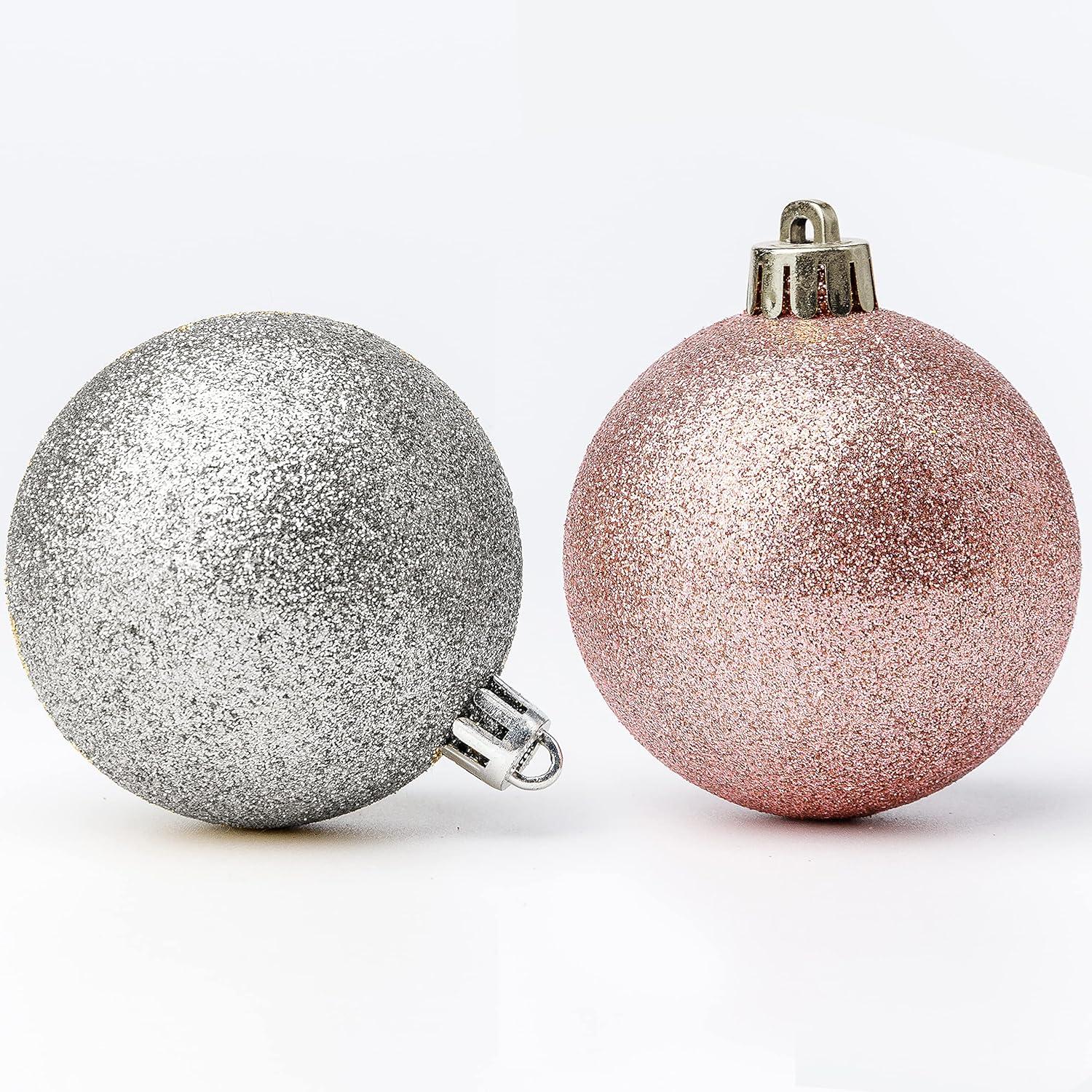 R N' Ds Shatterproof Christmas Ornament Balls - Pink and White - 100 Pack